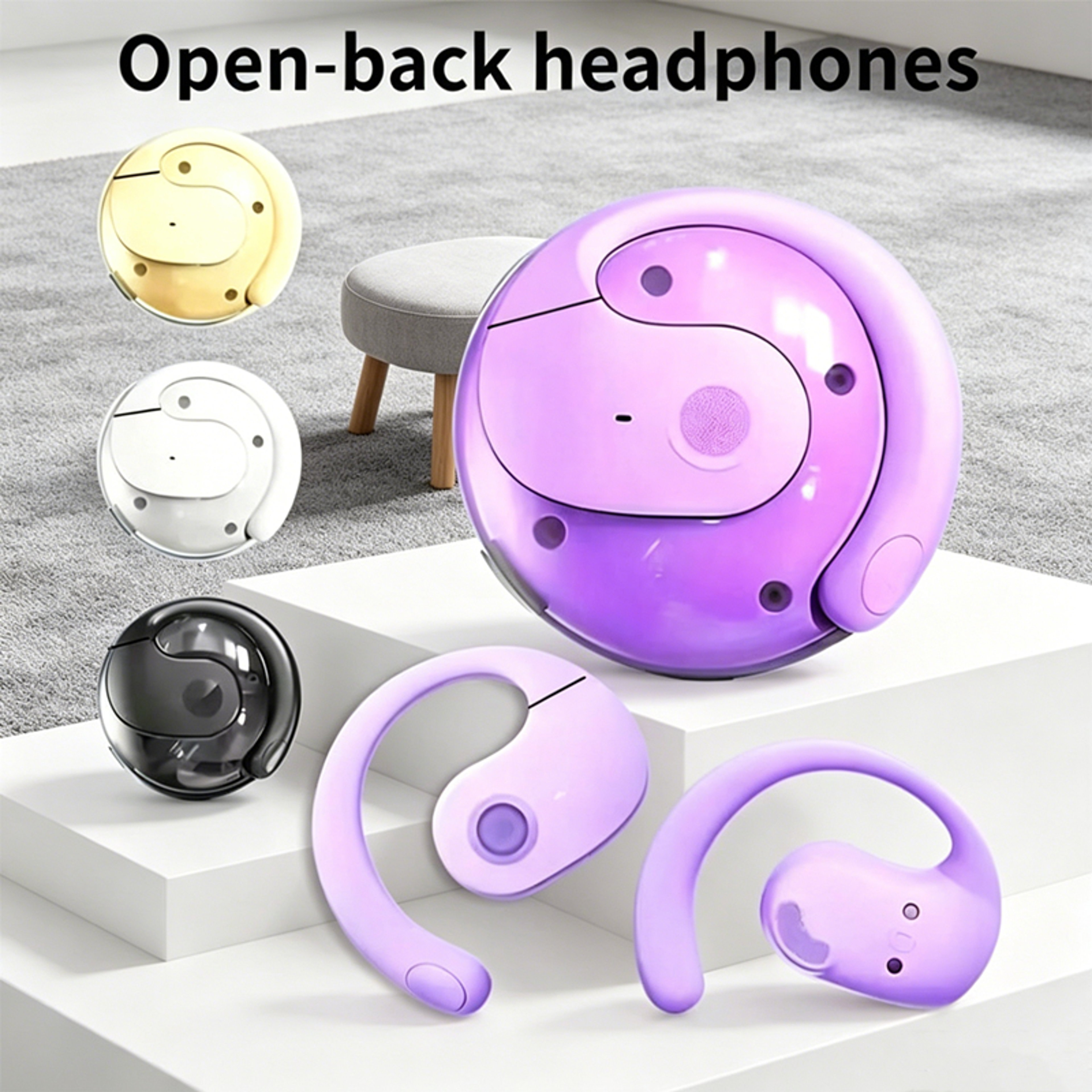 wireless ear hook earbuds with touch control mic for calls gaming and music