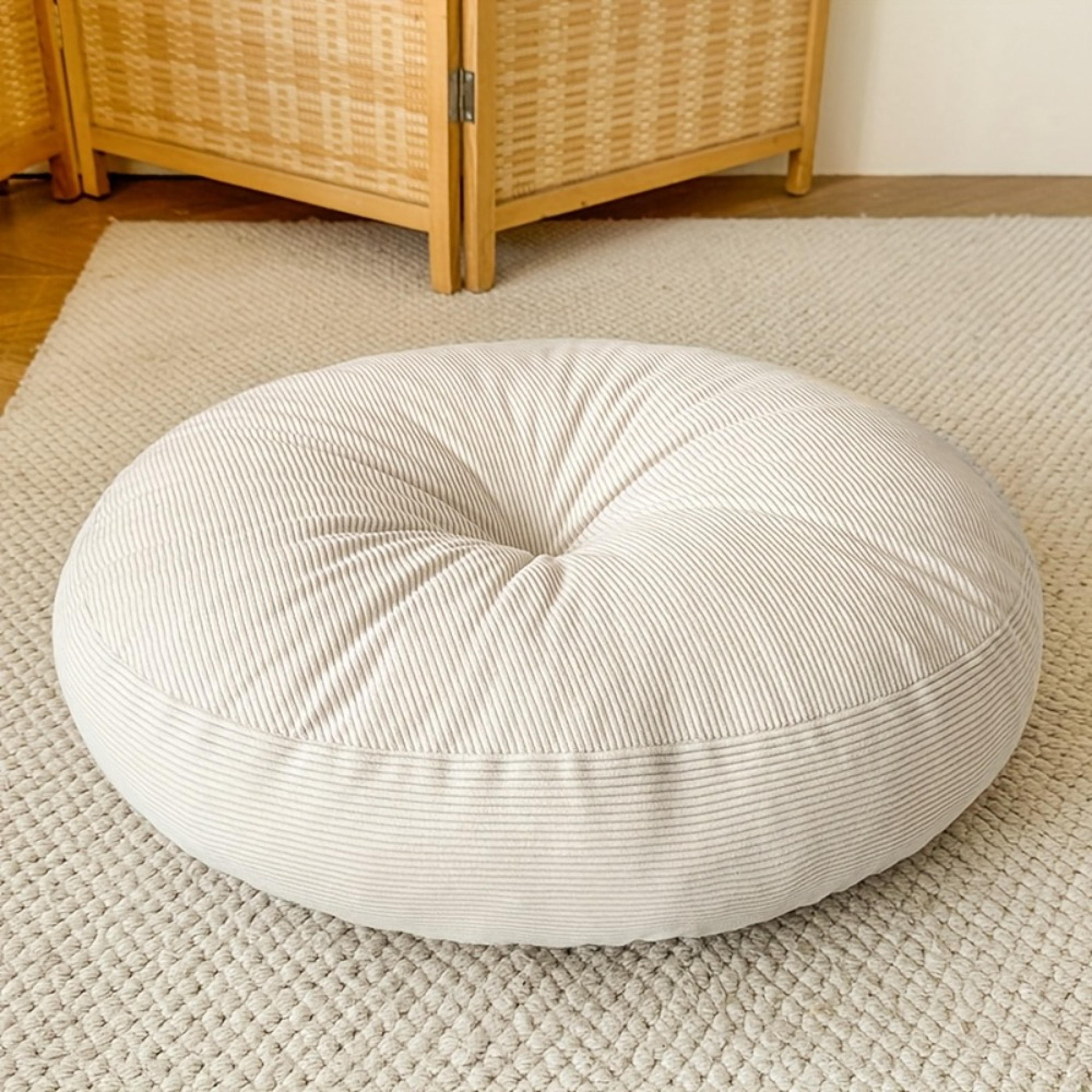 boho thick round meditation cushion yoga floor pillow orange zen decor for home relaxation