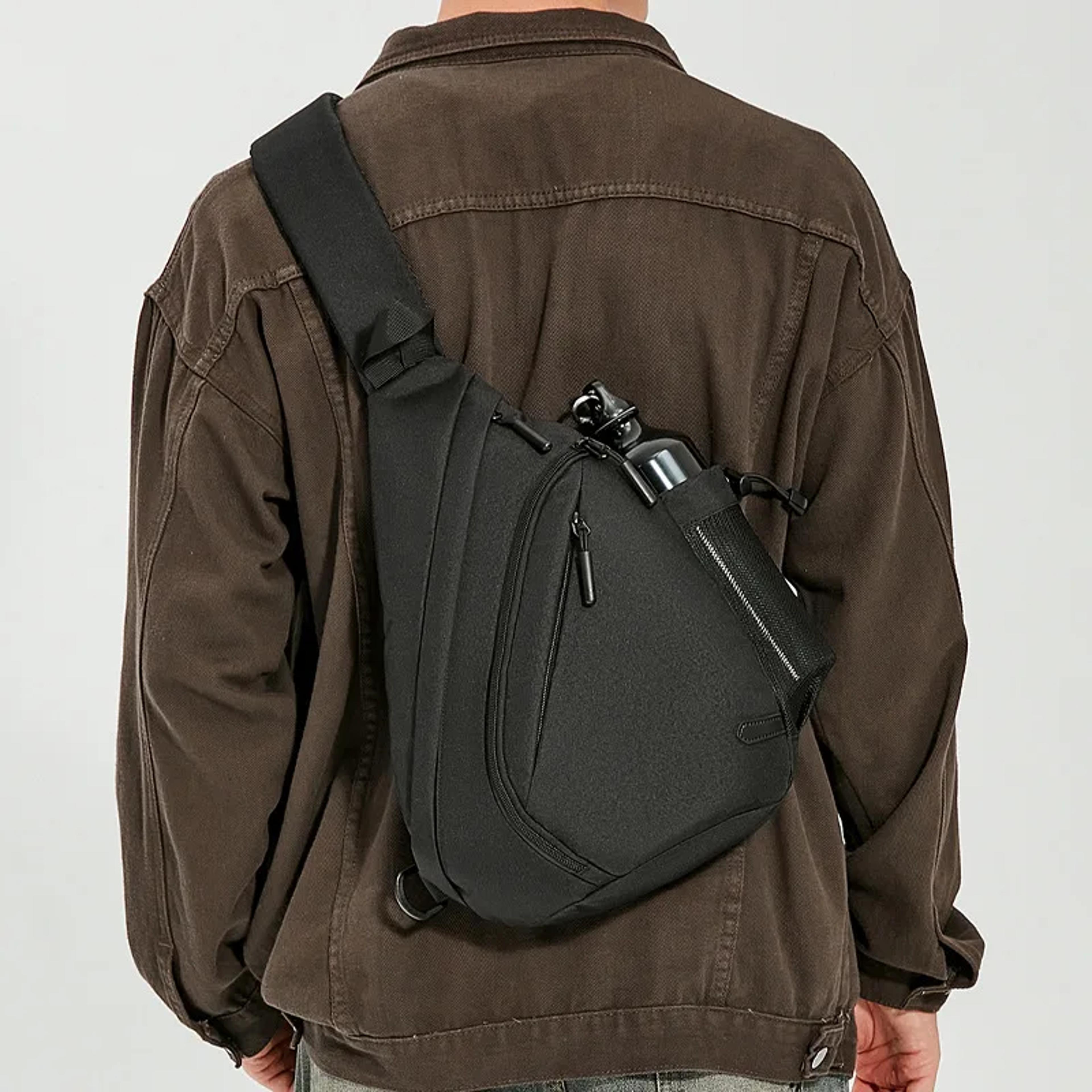 waterproof chest bag mens large capacity crossbody sling bag for travel sports & daily use