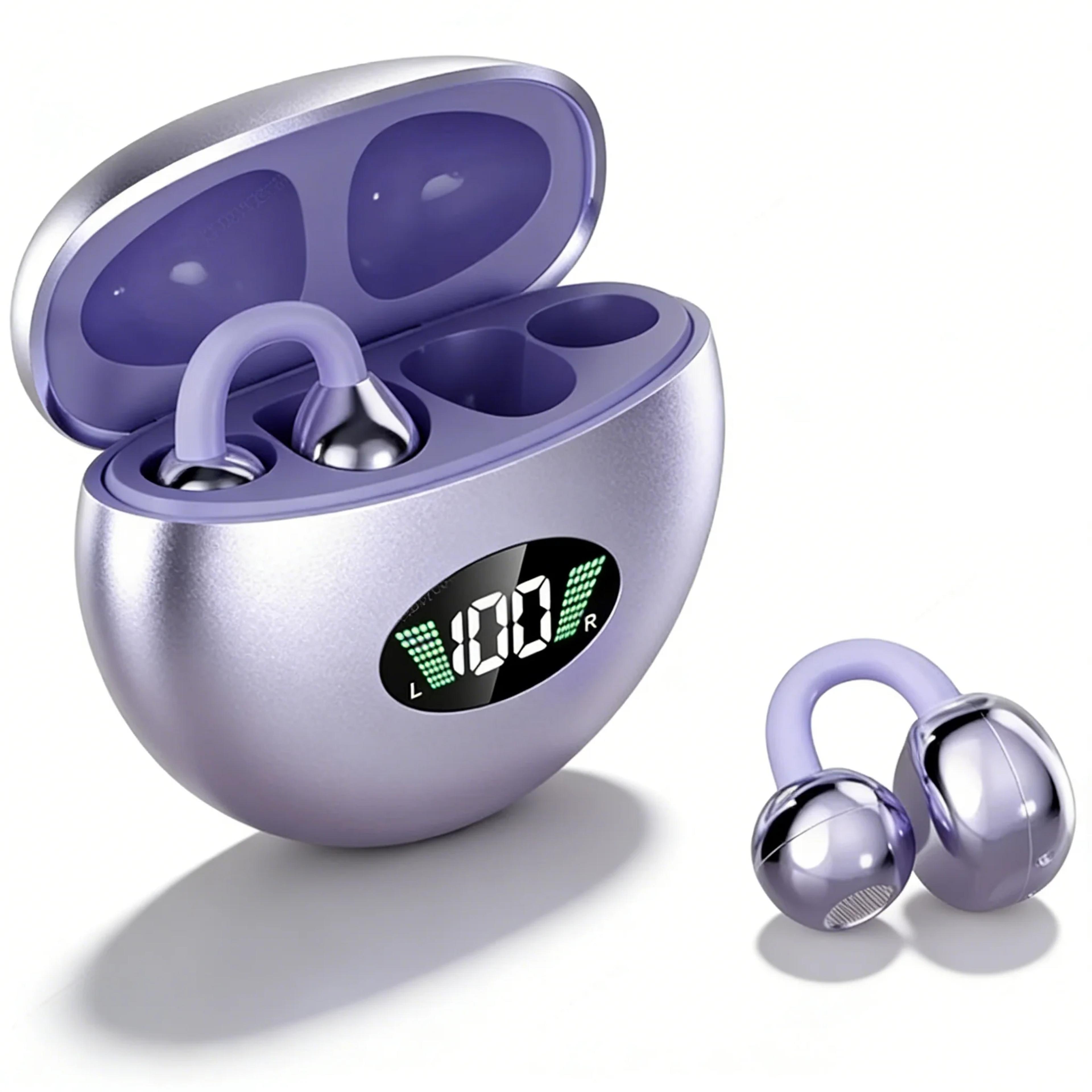 clip on wireless bluetooth earbuds with mic for sports