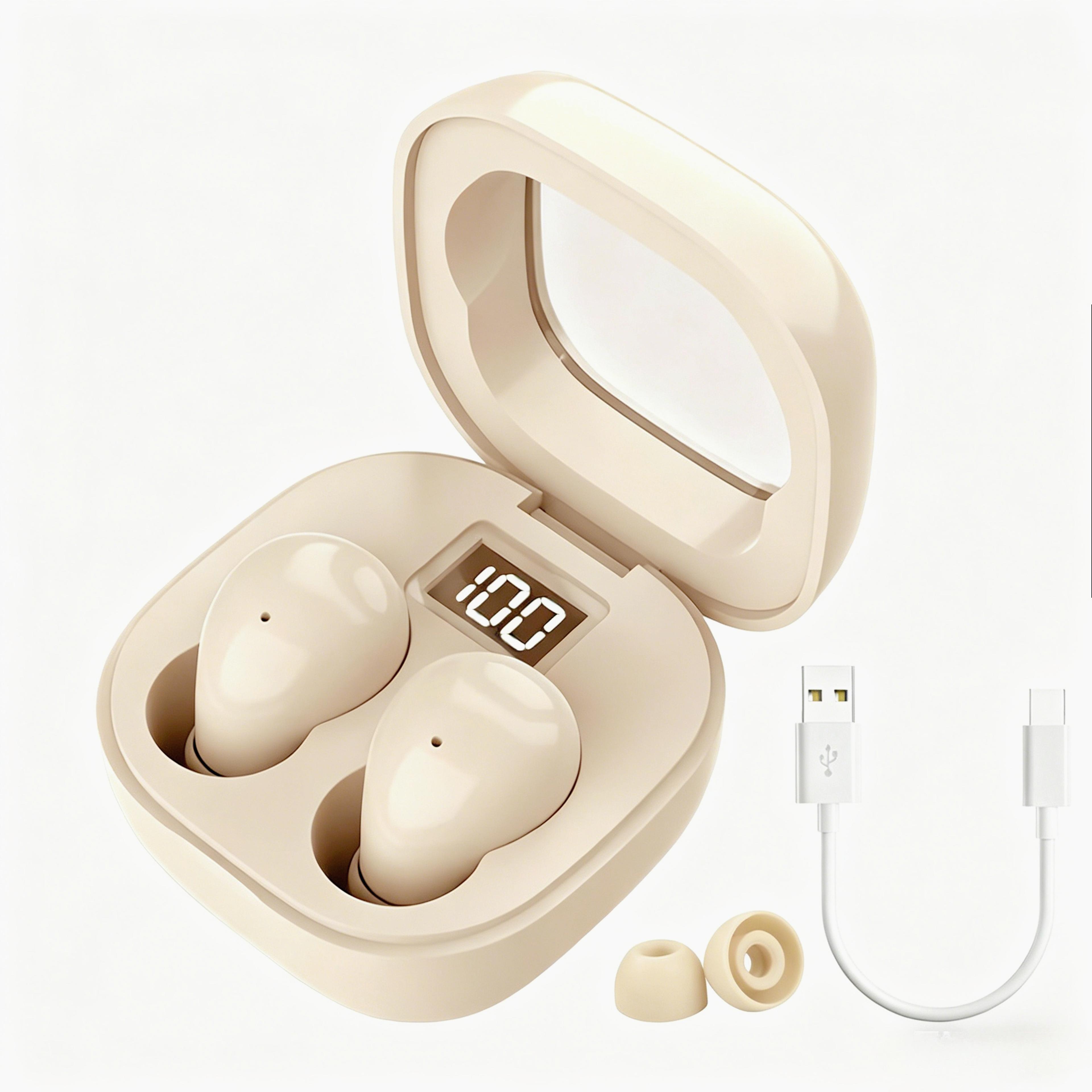 invisible mini bluetooth earbuds with tws wireless sound and microphone