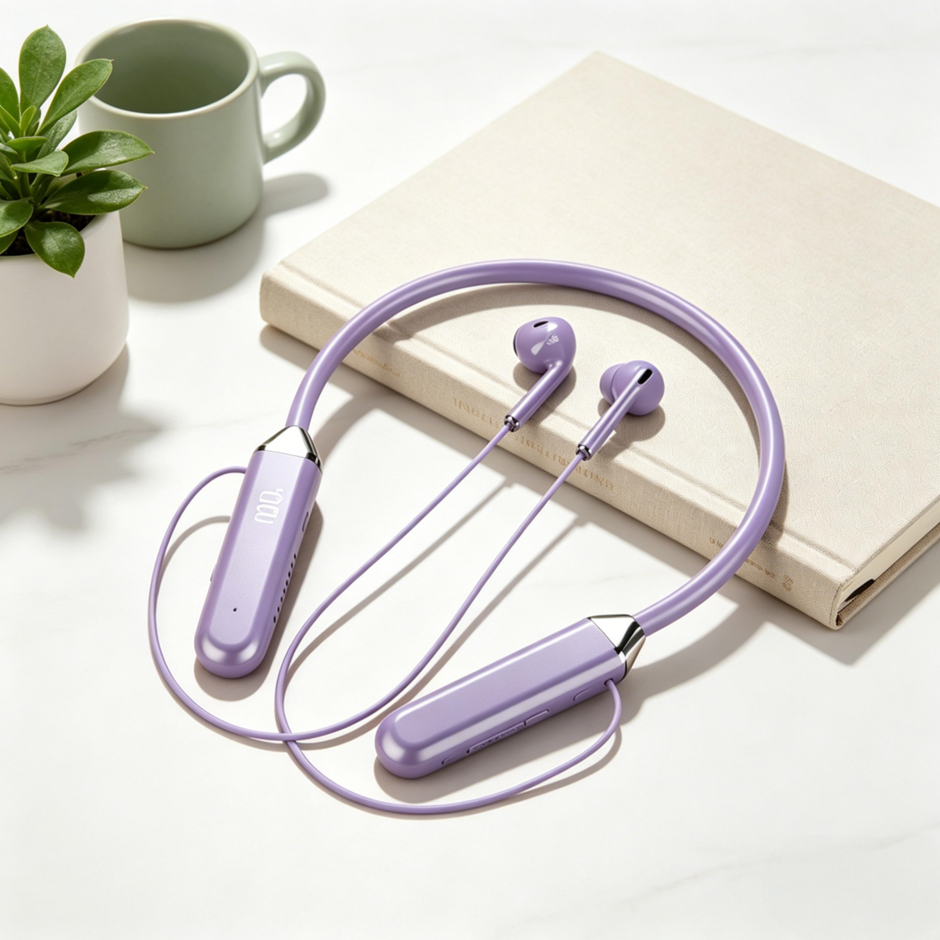 hifi wireless neckband headphones bluetooth and noise reduction