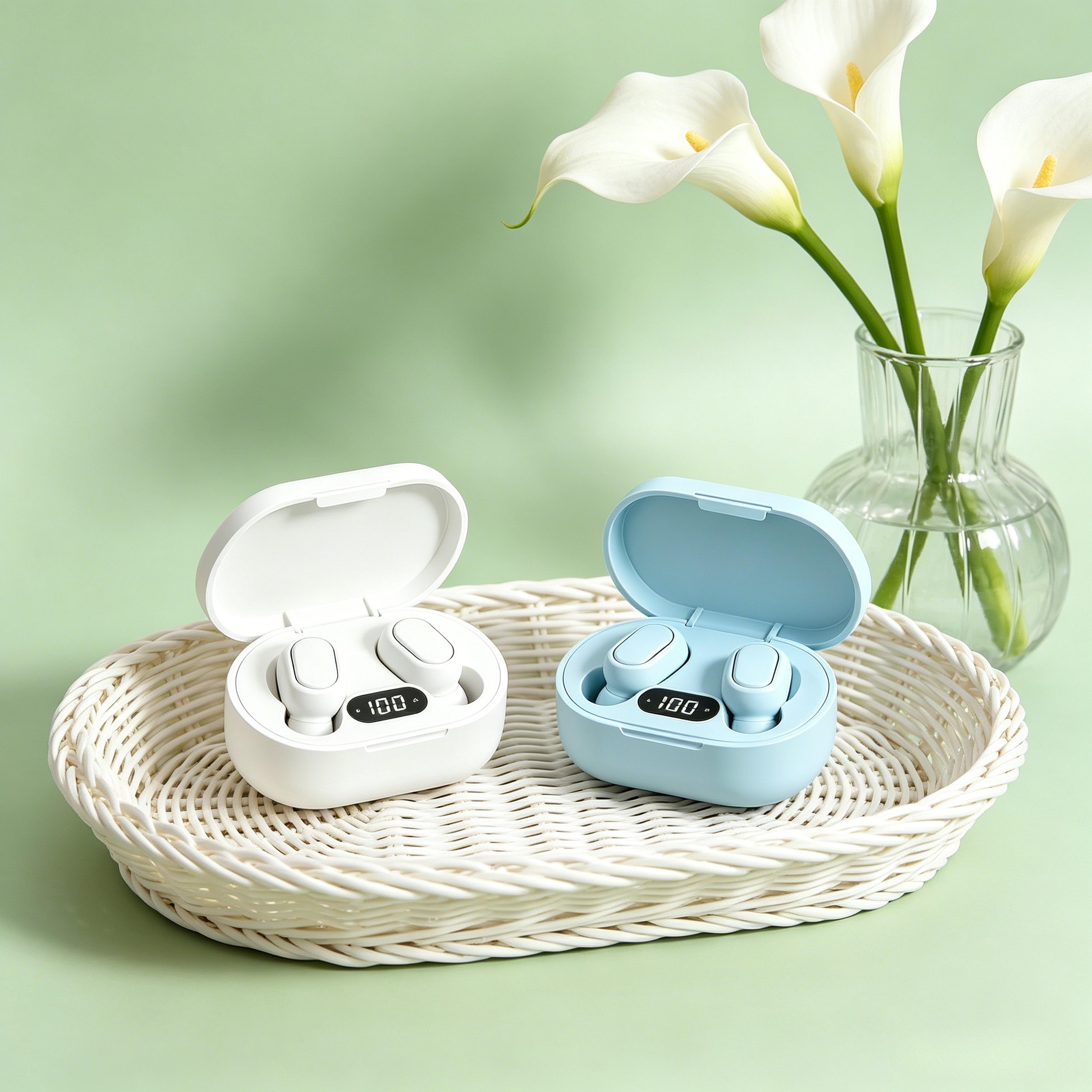 bluetooth wireless earbuds with mic noise cancelling tws headphones