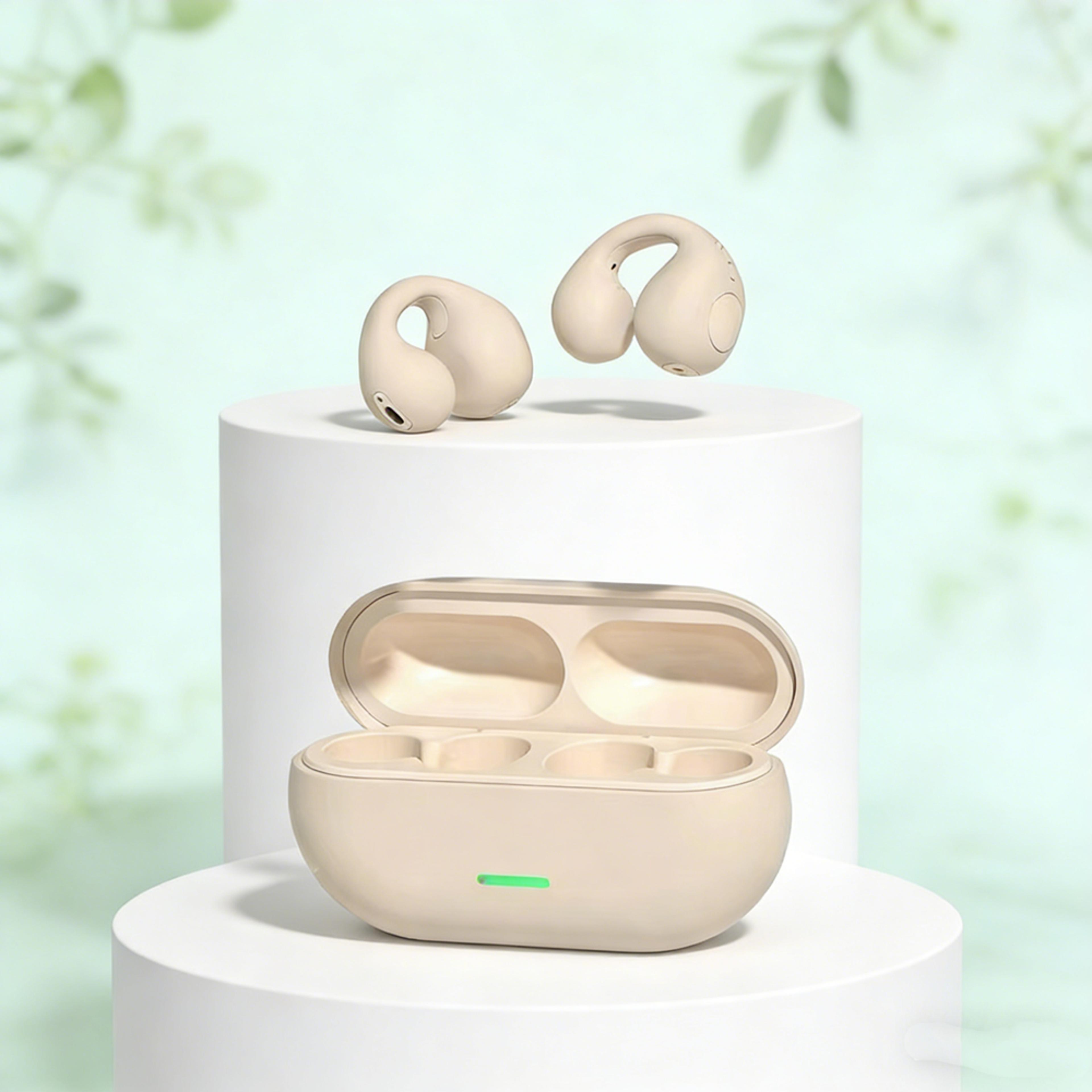 earbuds clip ear wireless headphones for sports gaming and hd calls