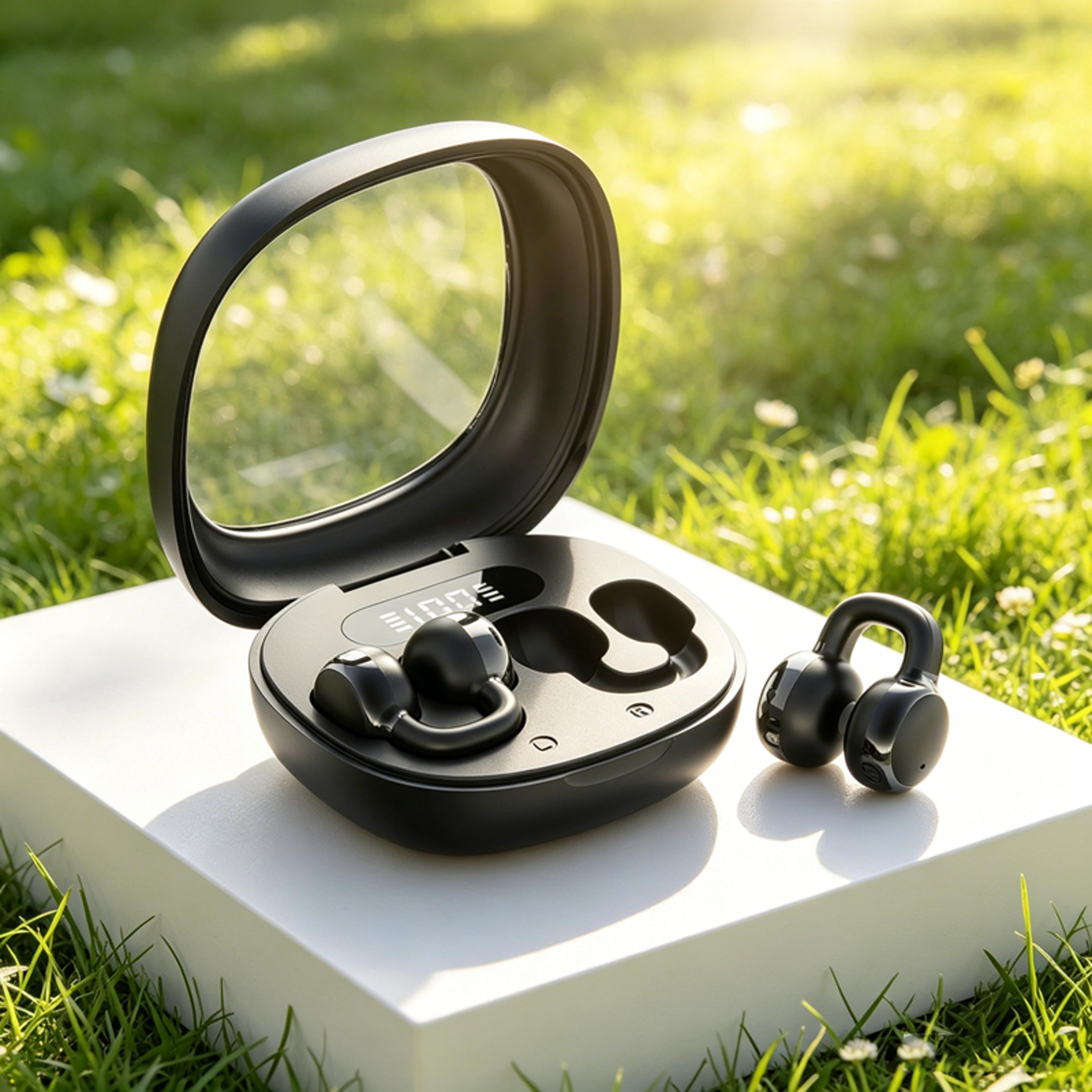 tws wireless bluetooth earbuds with digital display for calls and gaming