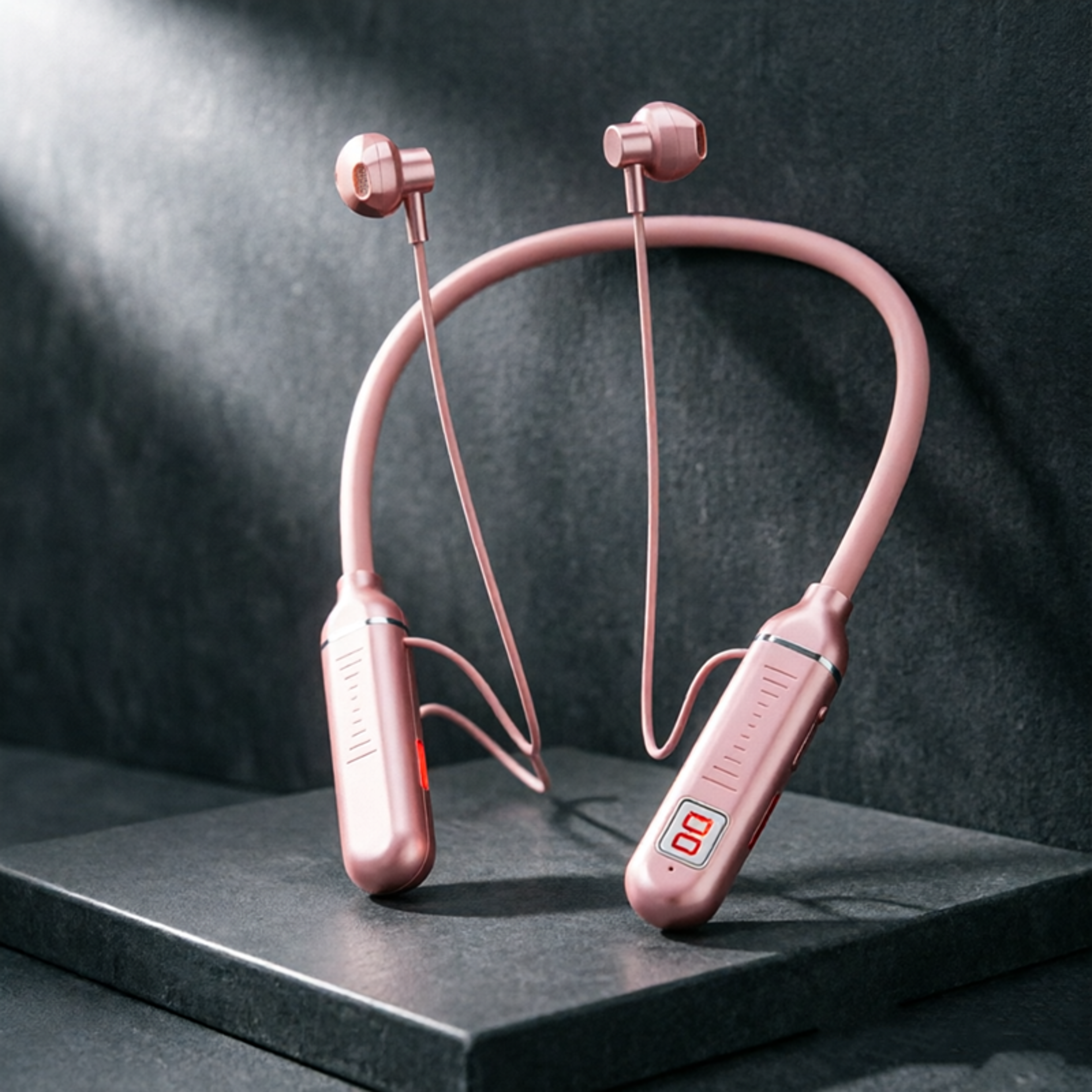 bluetooth magnetic neckband earphones with mic for sports calls and music