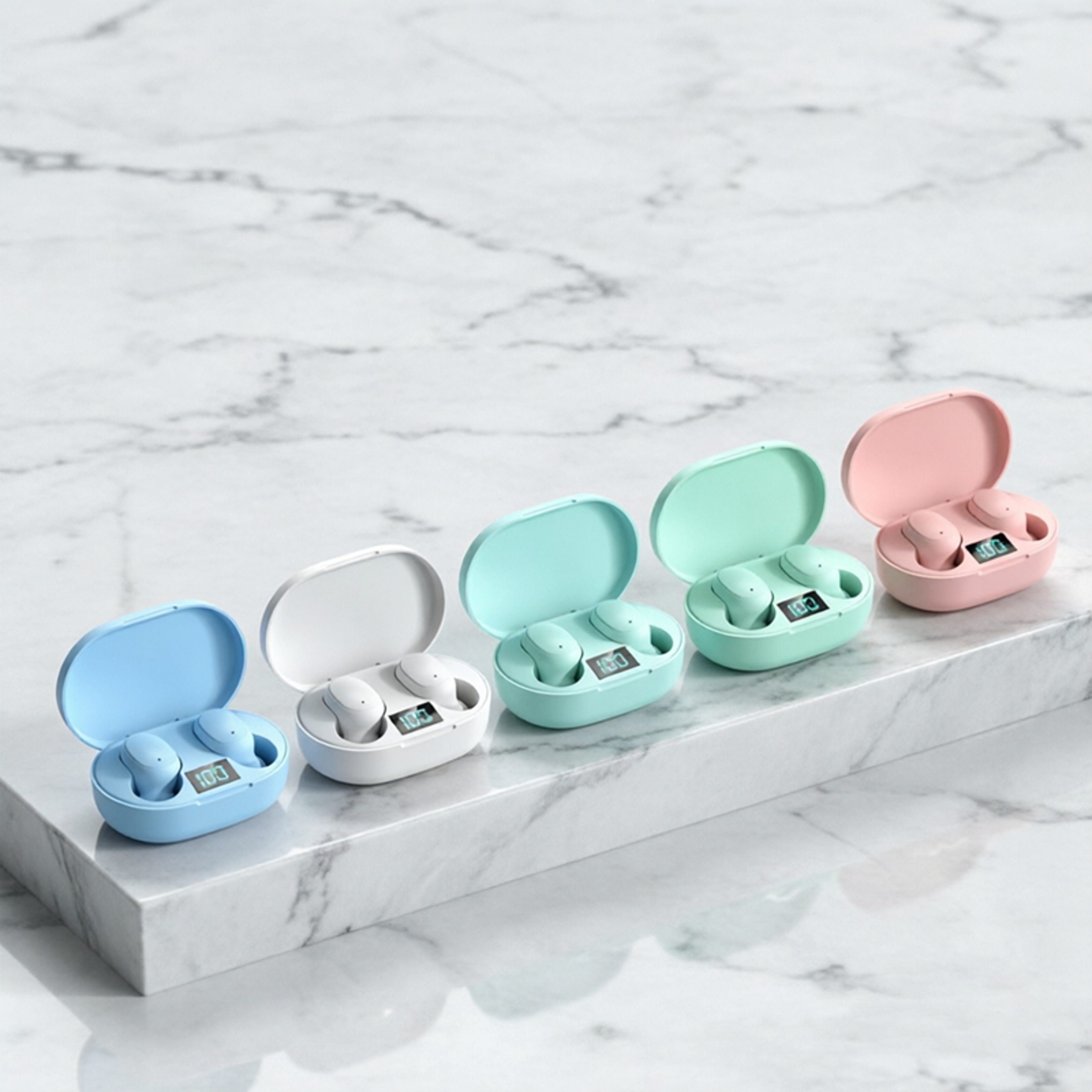 tws wireless bluetooth earphones with noise cancelling mic for sports and gaming