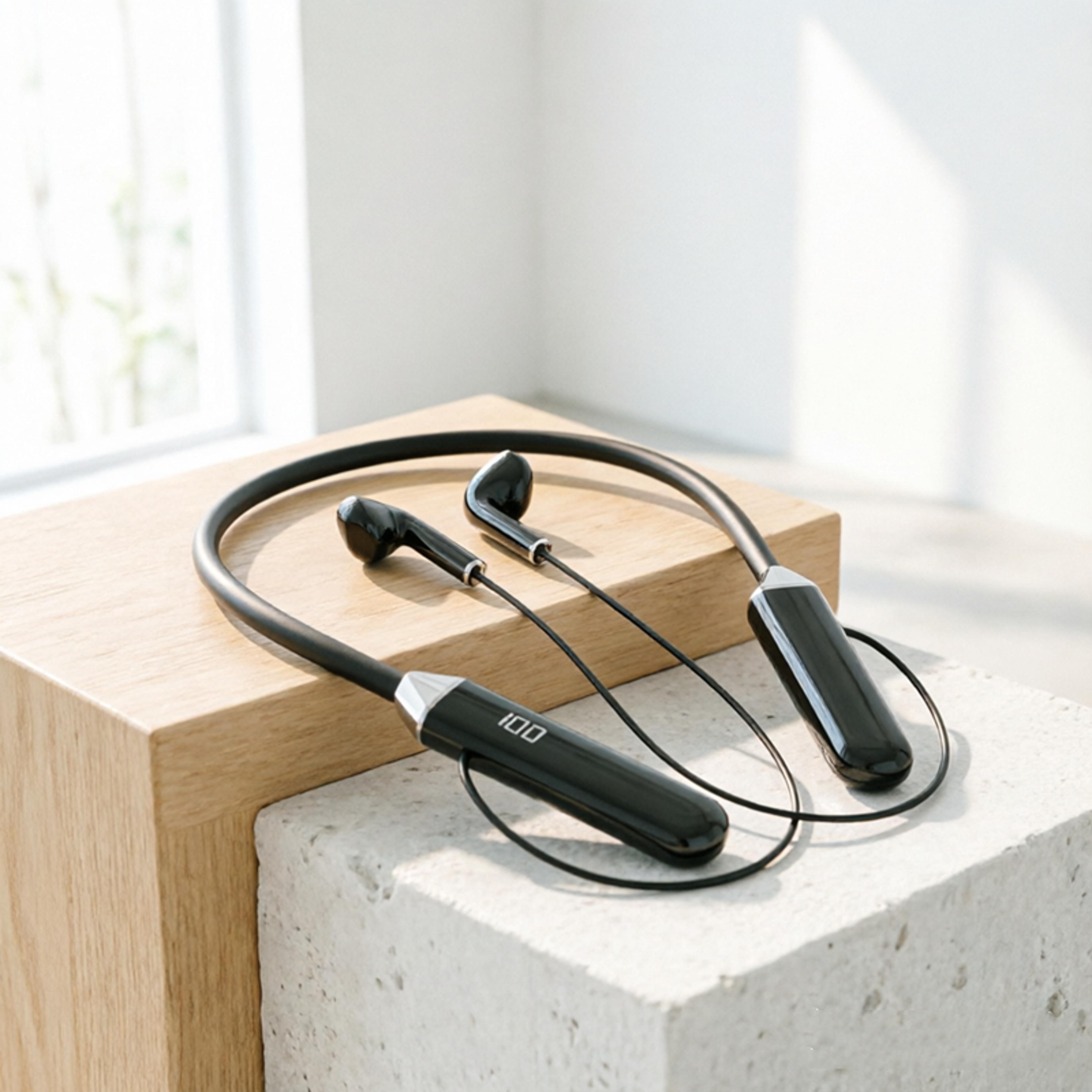 hifi neckband bluetooth headphones with bluetooth long battery life and noise reduction