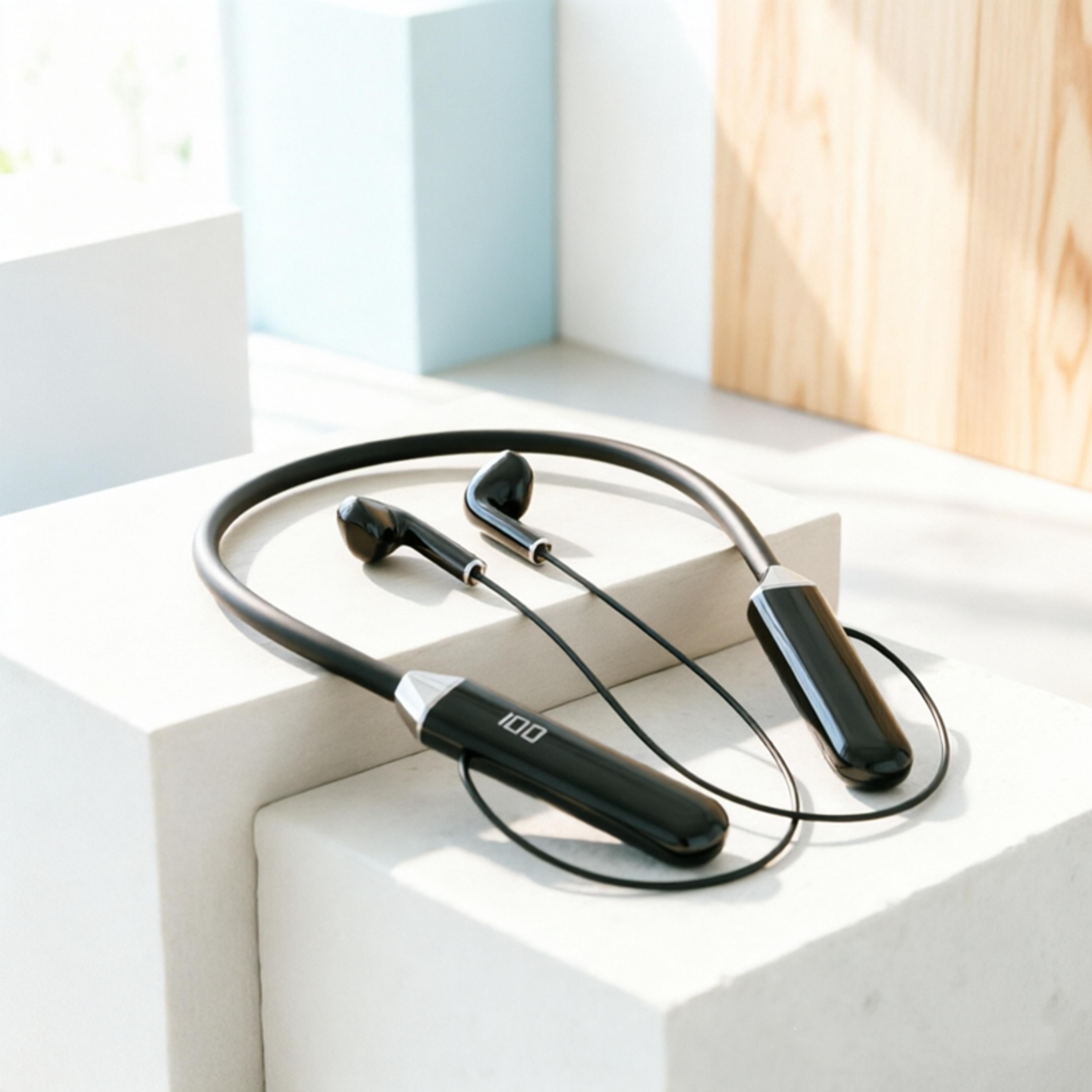 tws bluetooth neckband headphones with hifi sound and noise reduction