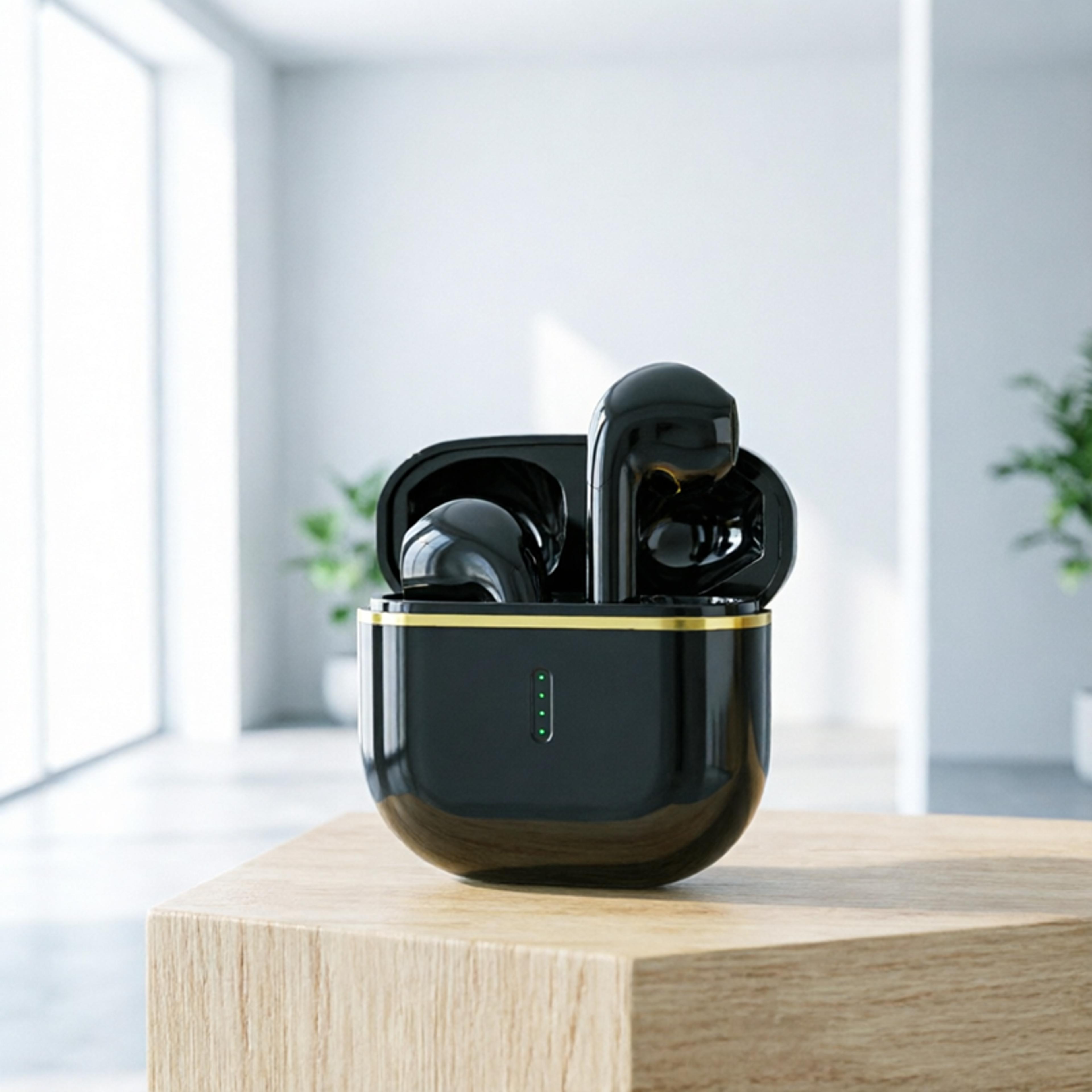 transparent tws wireless bluetooth earbuds with enc mic and led display