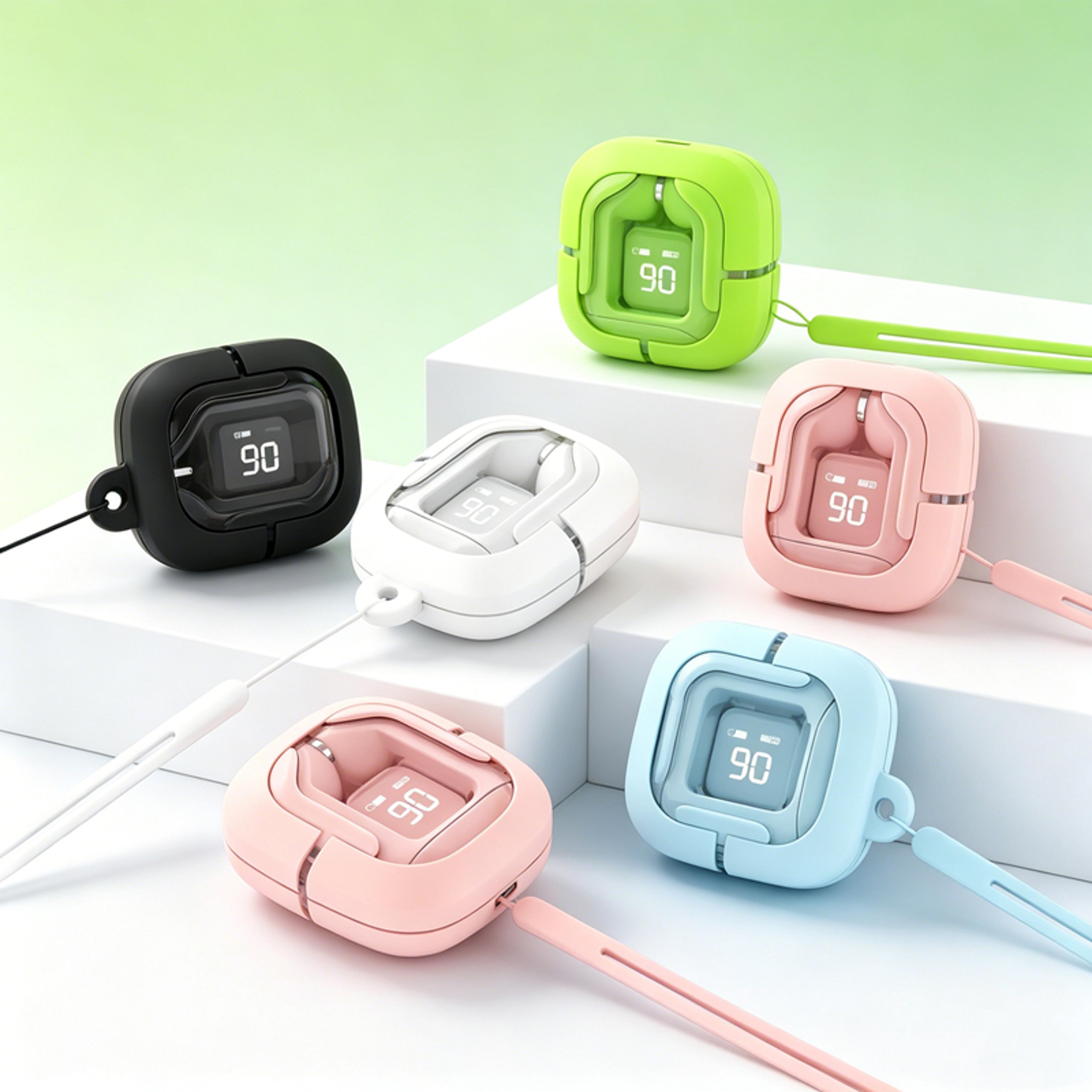 tws gaming earbuds bluetooth noise reduction wireless earphones with case and lanyard