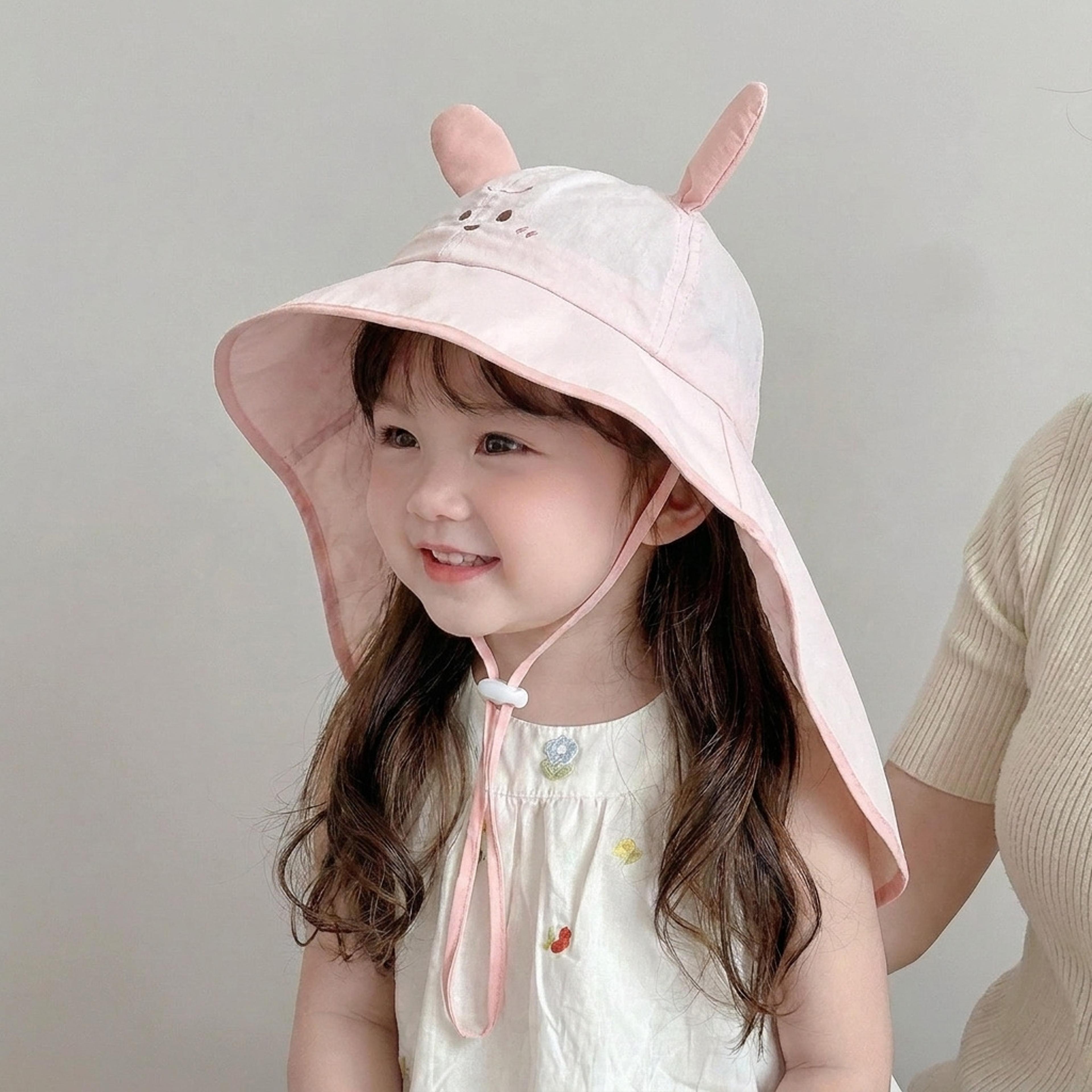kids uv protection sun hat cute cartoon animal wide brim outdoor hat