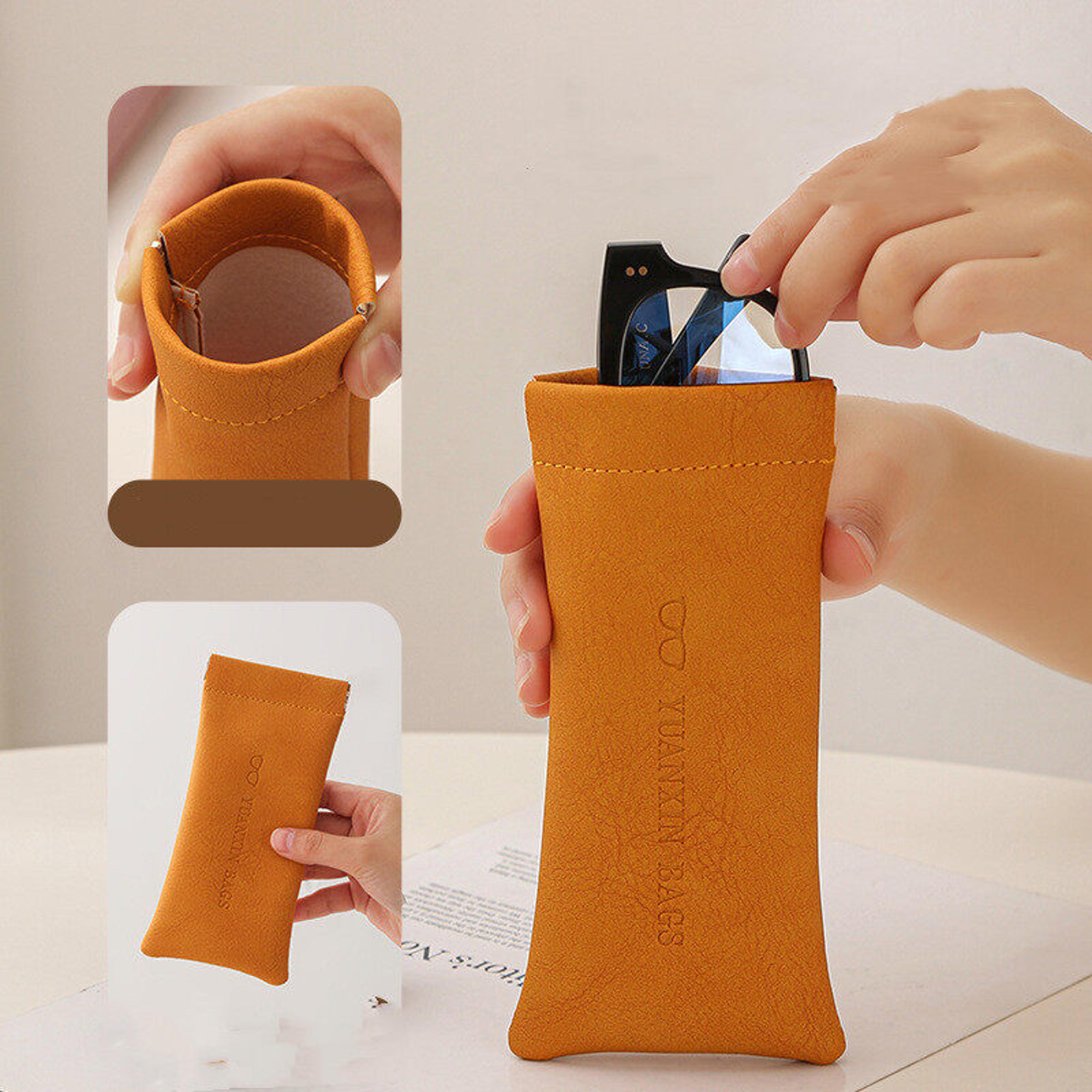 portable glasses case soft eyeglass pouch for travel eyewear storage