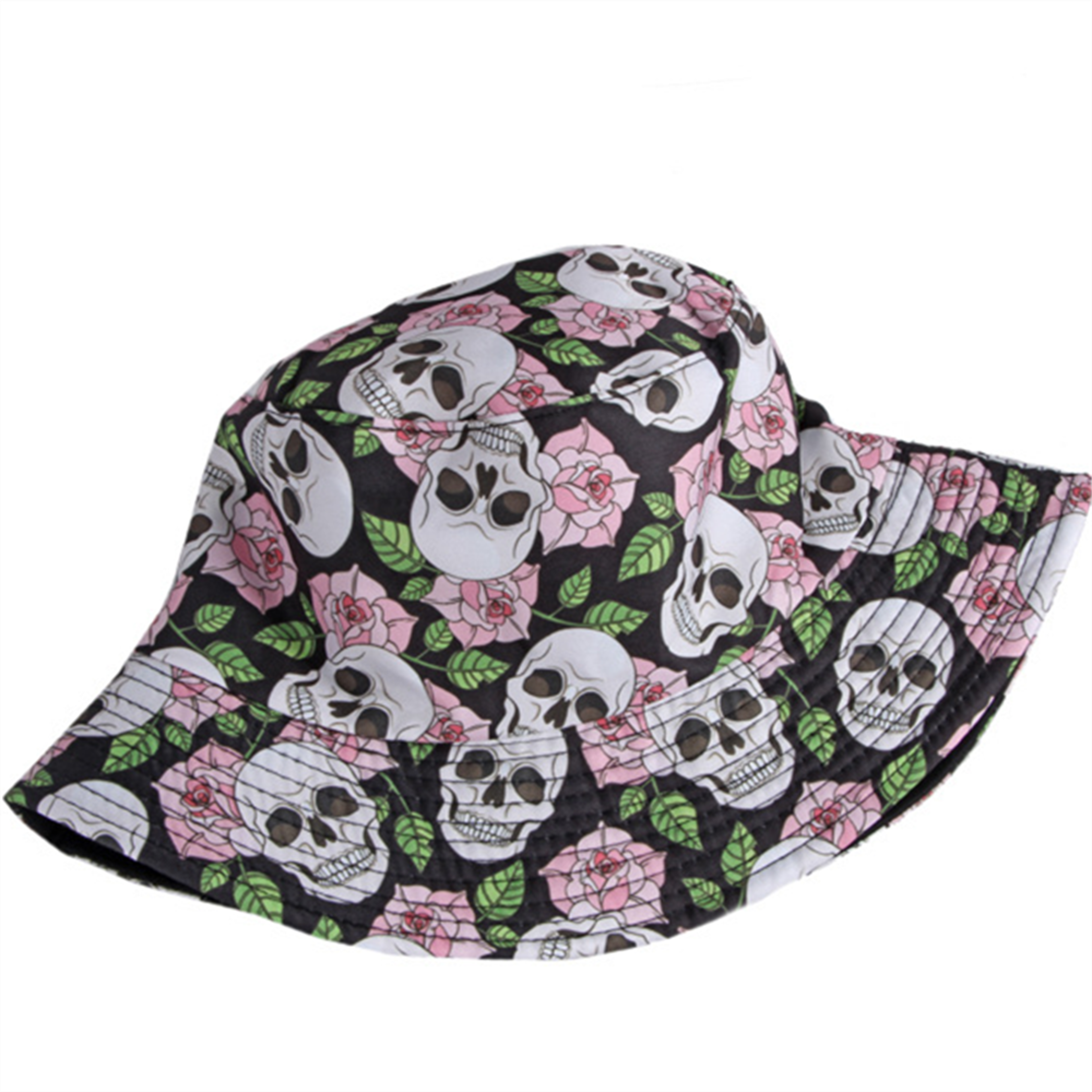 skull graffiti bucket hat for men women uv sun protection fisherman cap