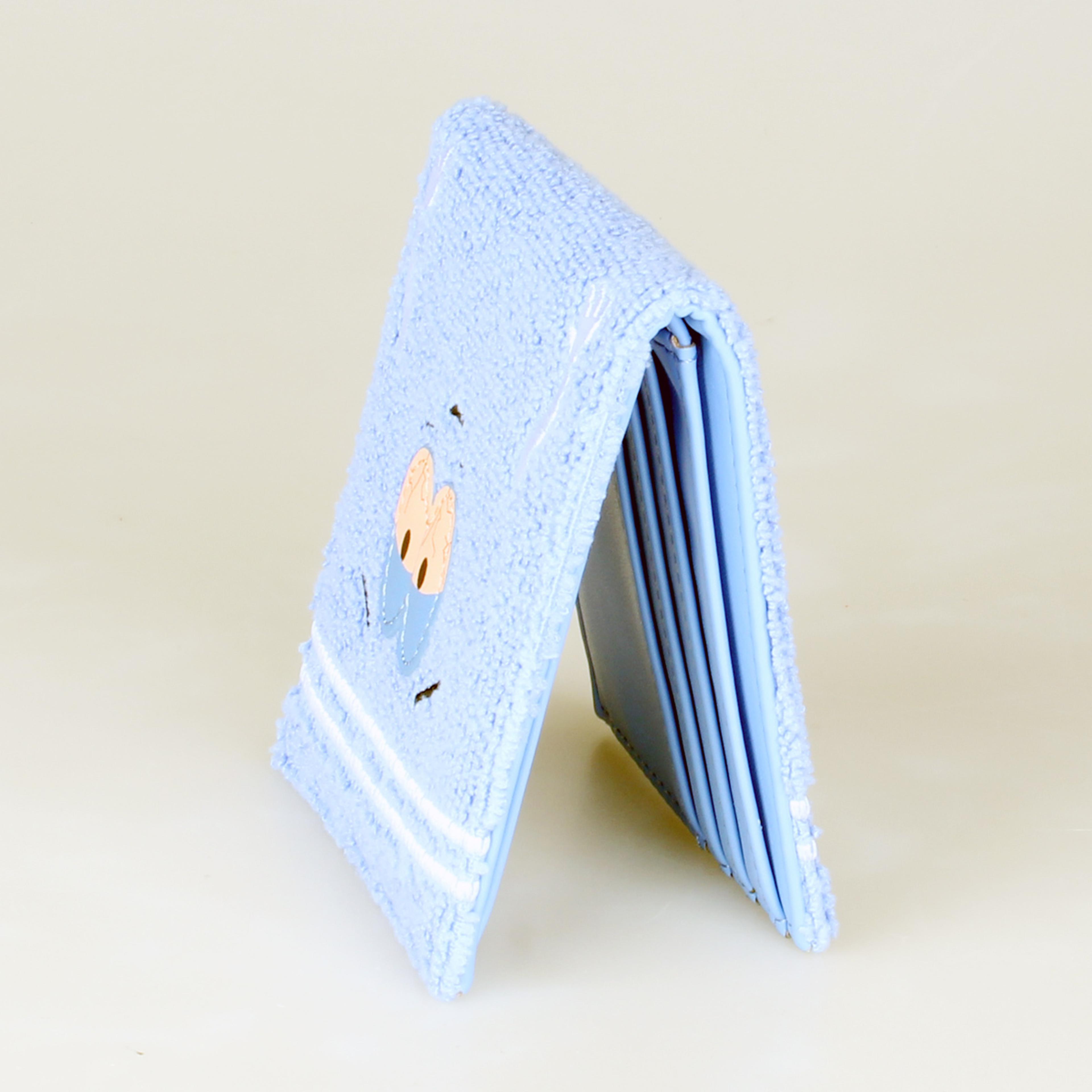 soft towel cloth bifold wallet with card holder and id slot