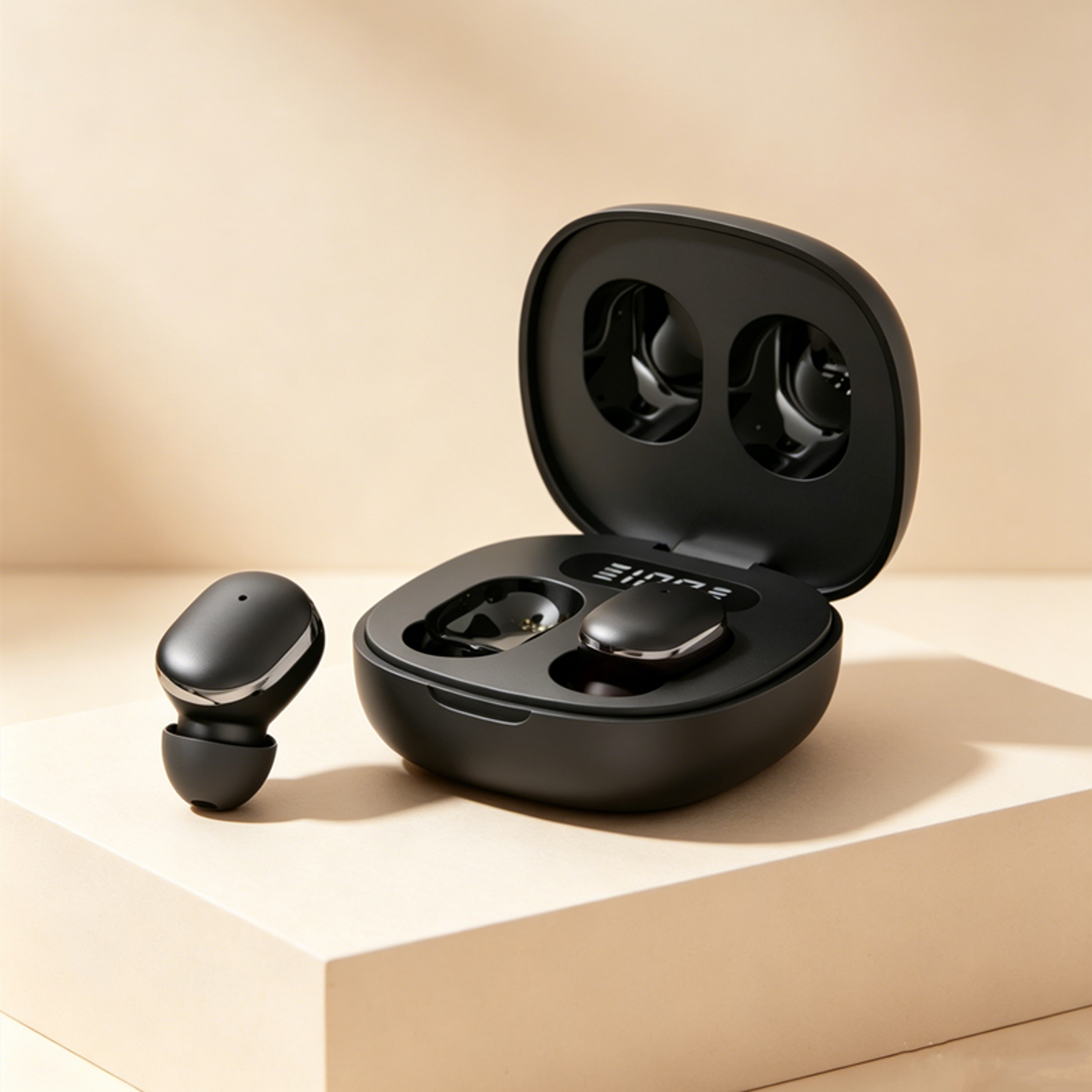 transparent tws wireless earbuds with mic and led battery display