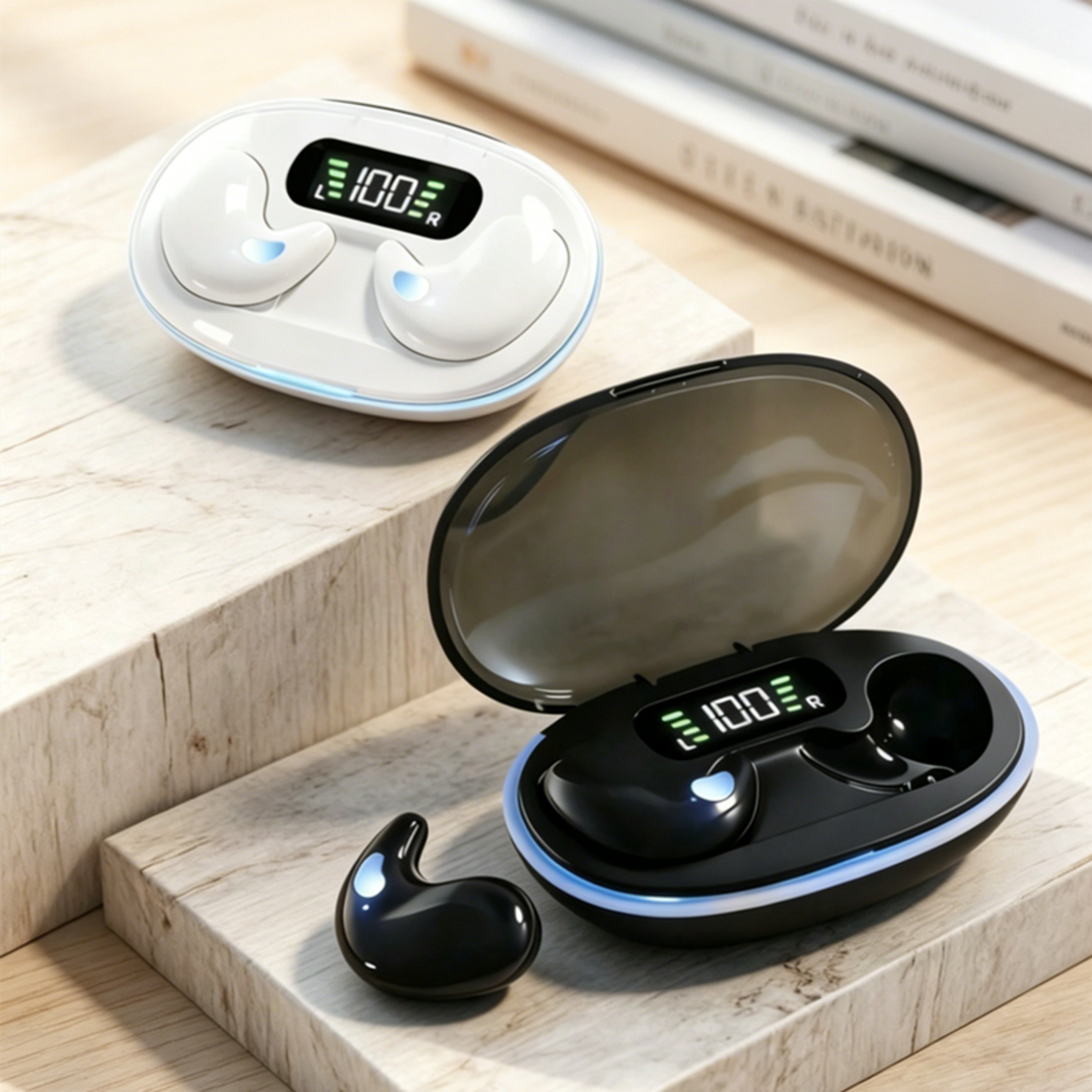 sleeping earbuds wireless mini bluetooth headphones with mic for work and calls