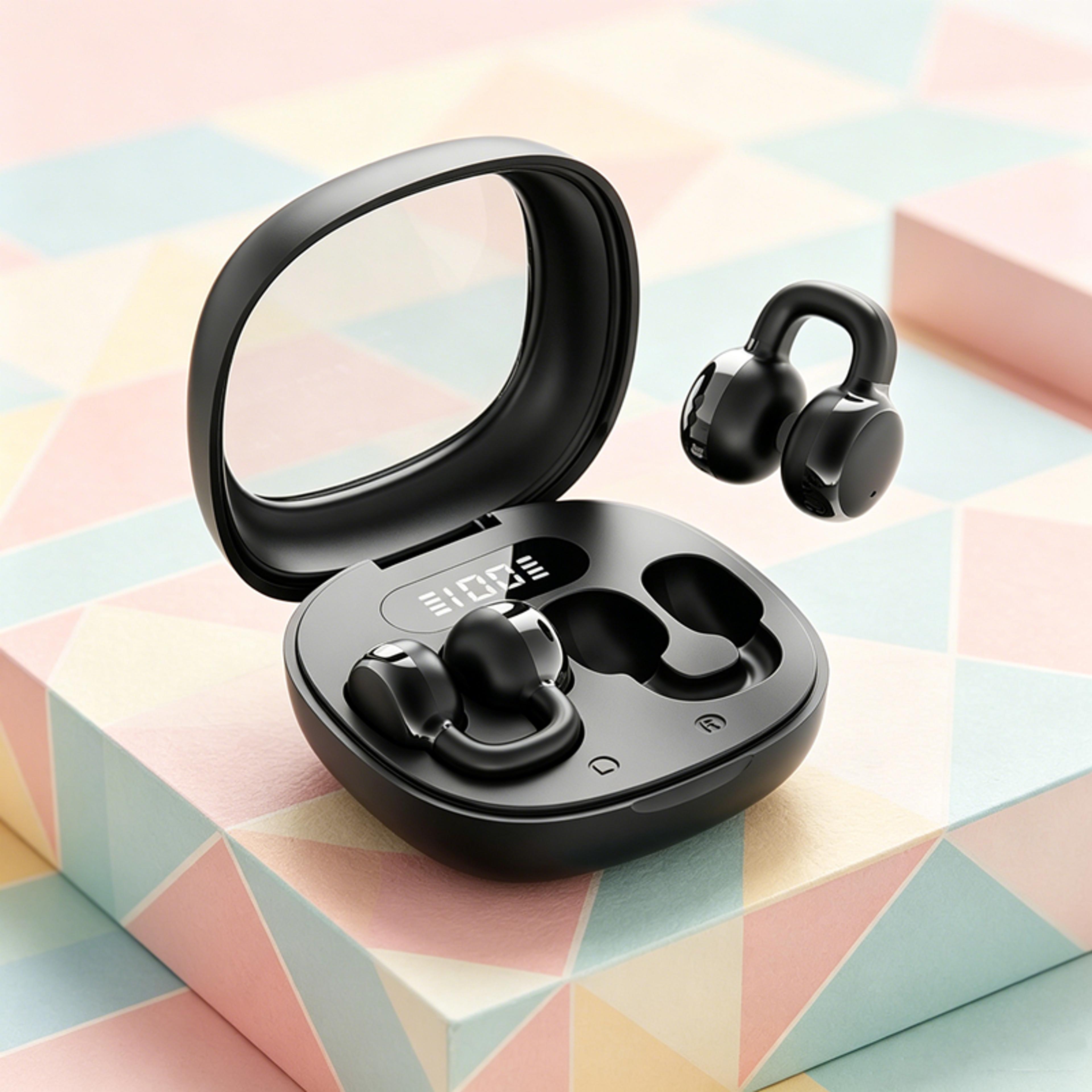 wireless earbuds with digital display charging cover