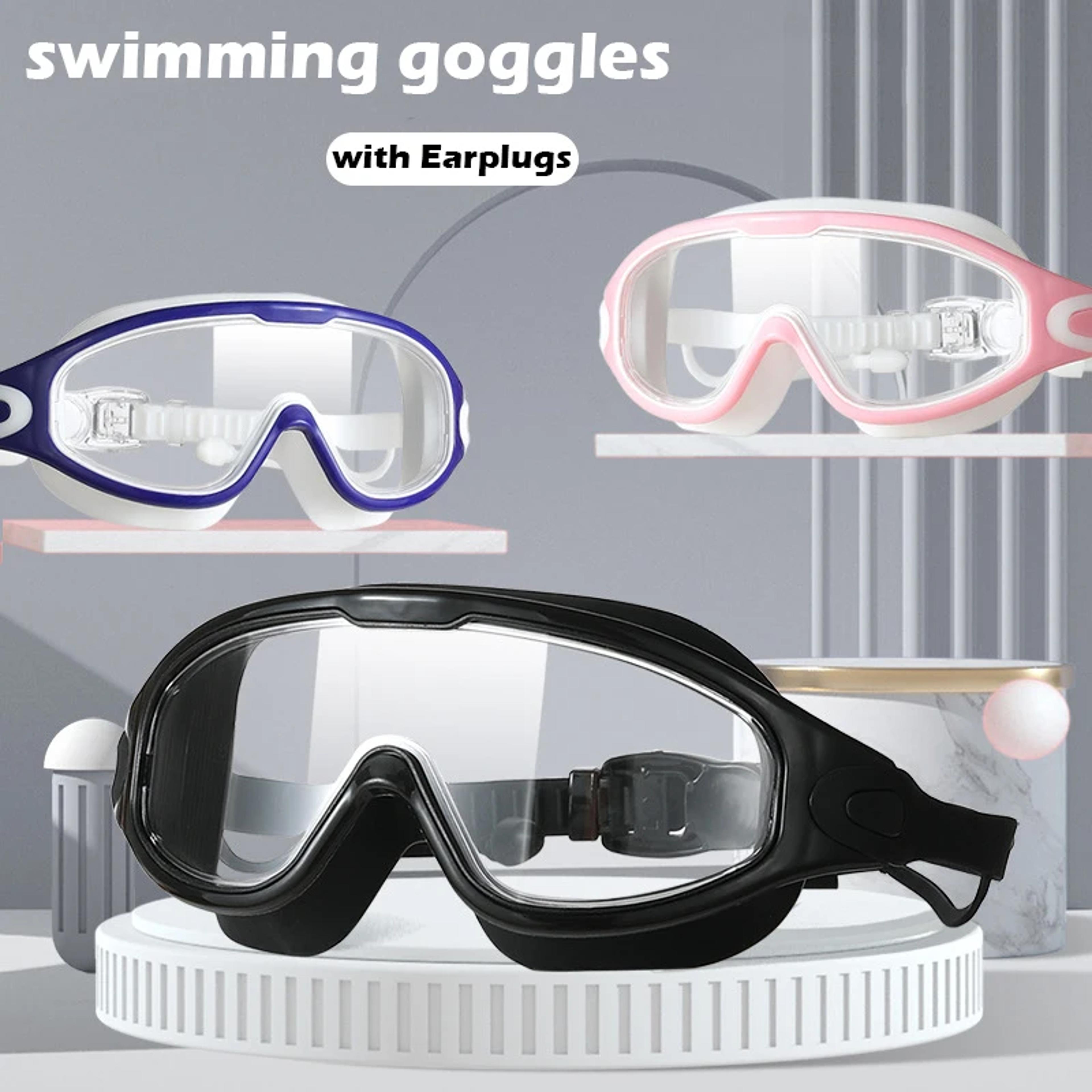 adult anti fog swimming goggles with waterproof mirrored large frame