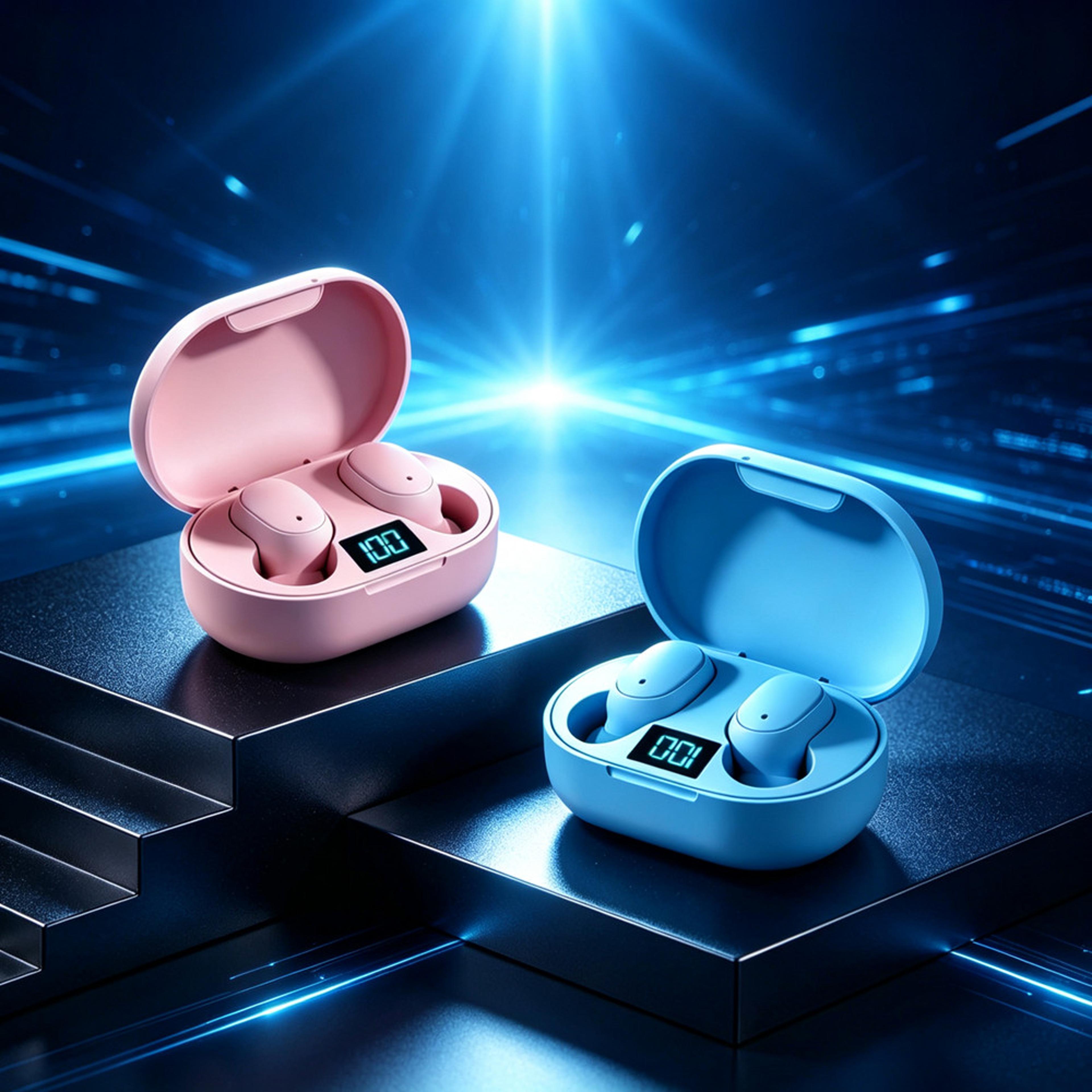 true wireless bluetooth earbuds with mic and noise cancelling headset