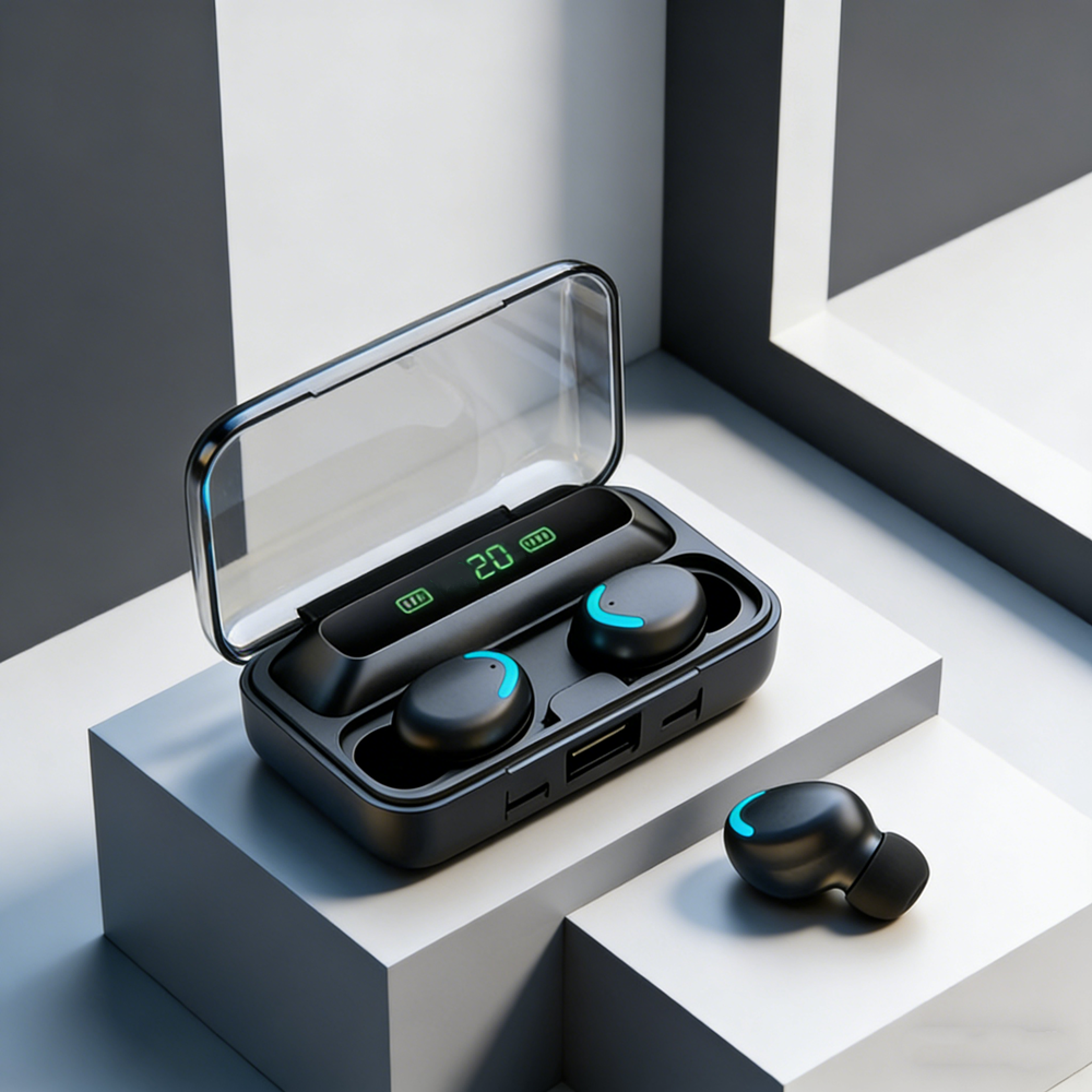 wireless earbuds bluetooth headphones with high bass touch control for sports