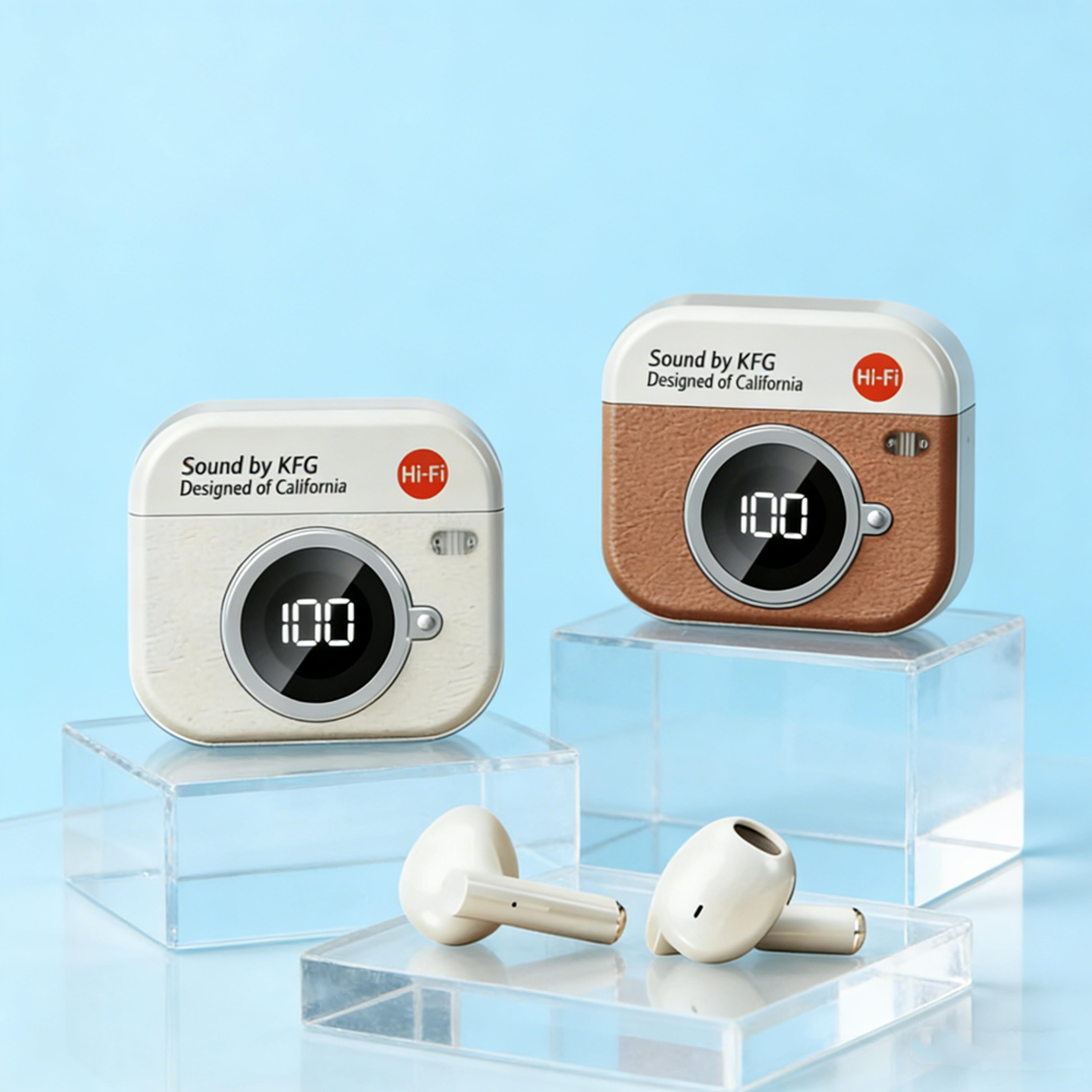 bluetooth wireless earbuds with led display for gaming sports and music