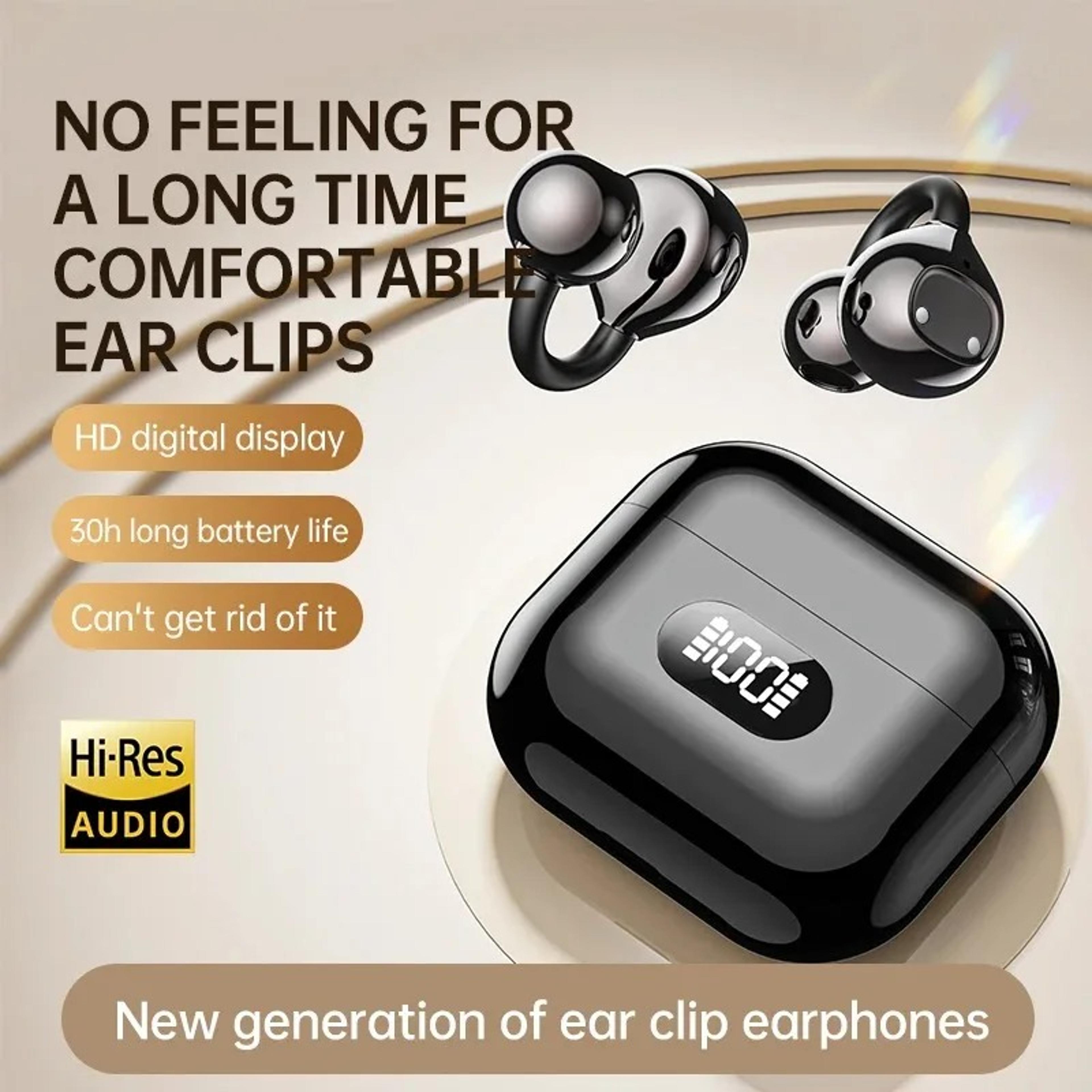 open ear clip bluetooth earbuds with touch control for sports