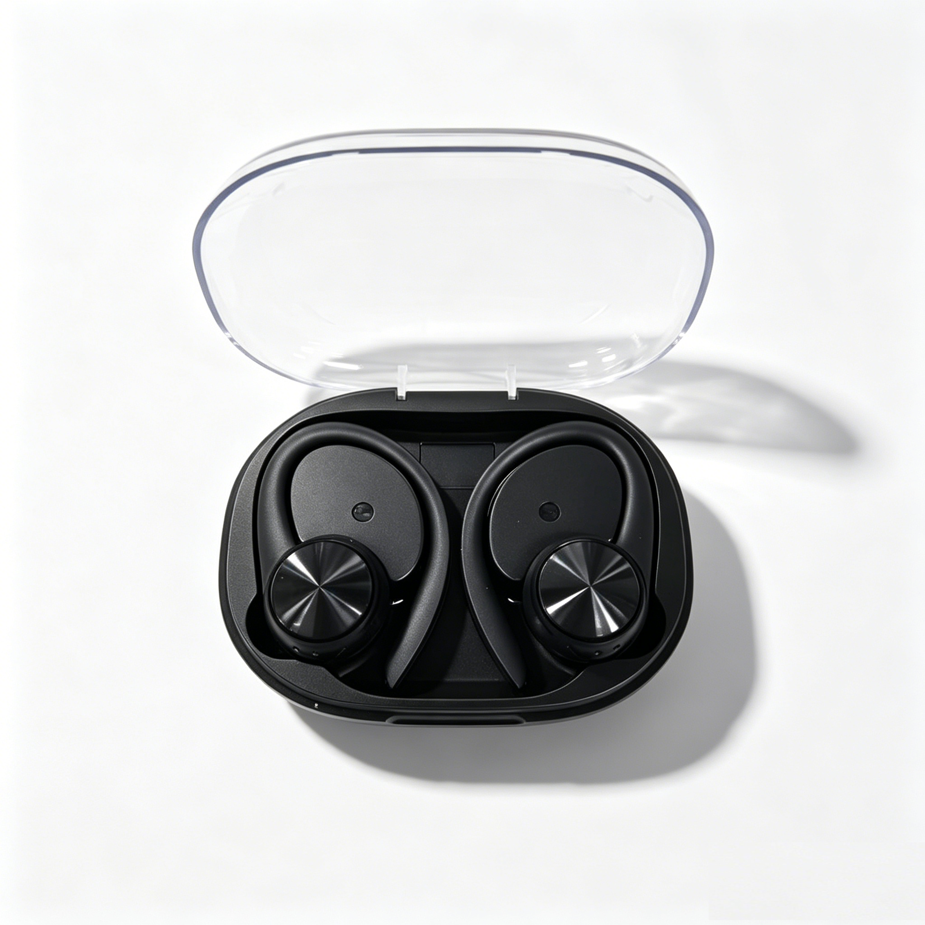 waterproof ear hook tws wireless earbuds with led display for sports
