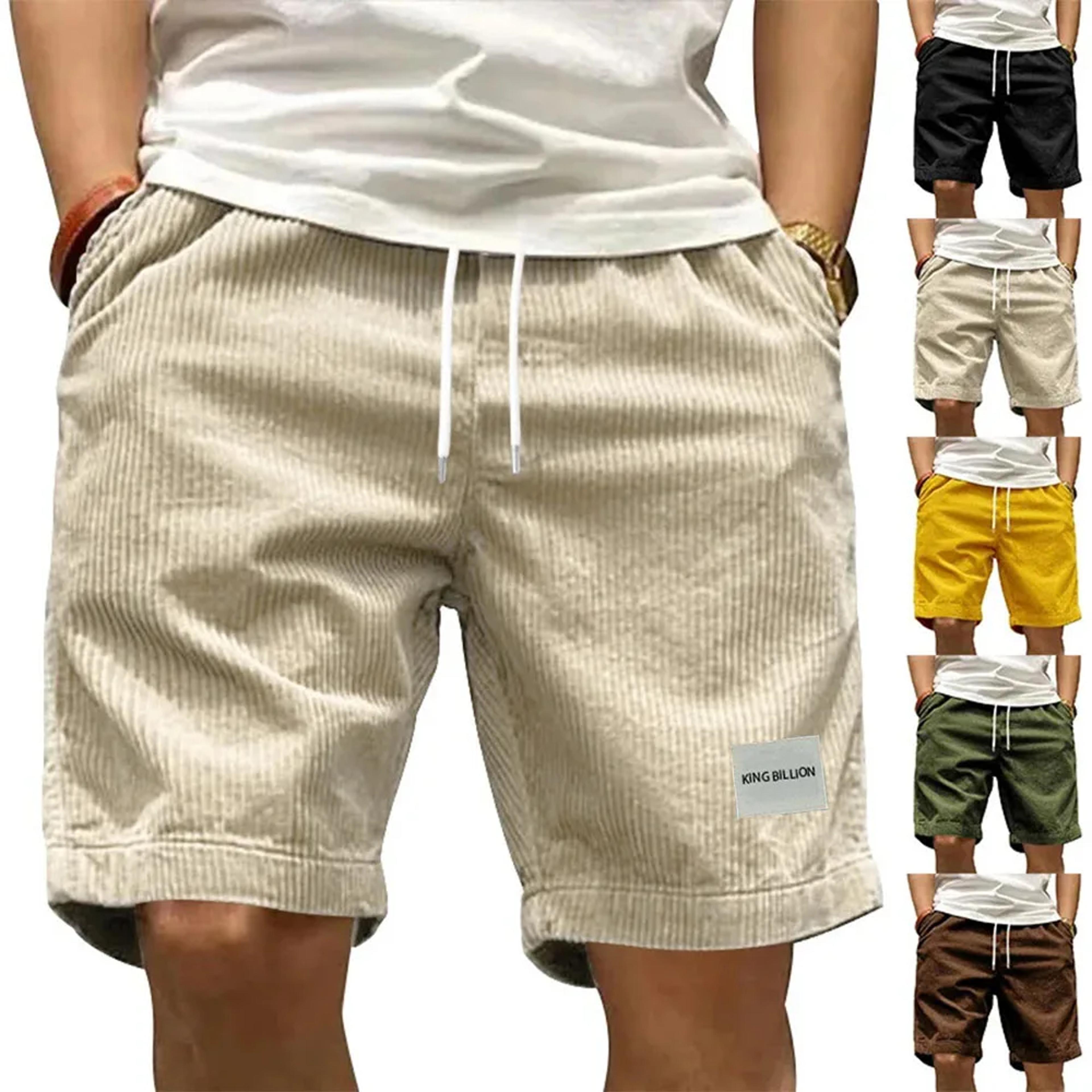 vintage corduroy cargo shorts for men casual retro summer outdoor shorts