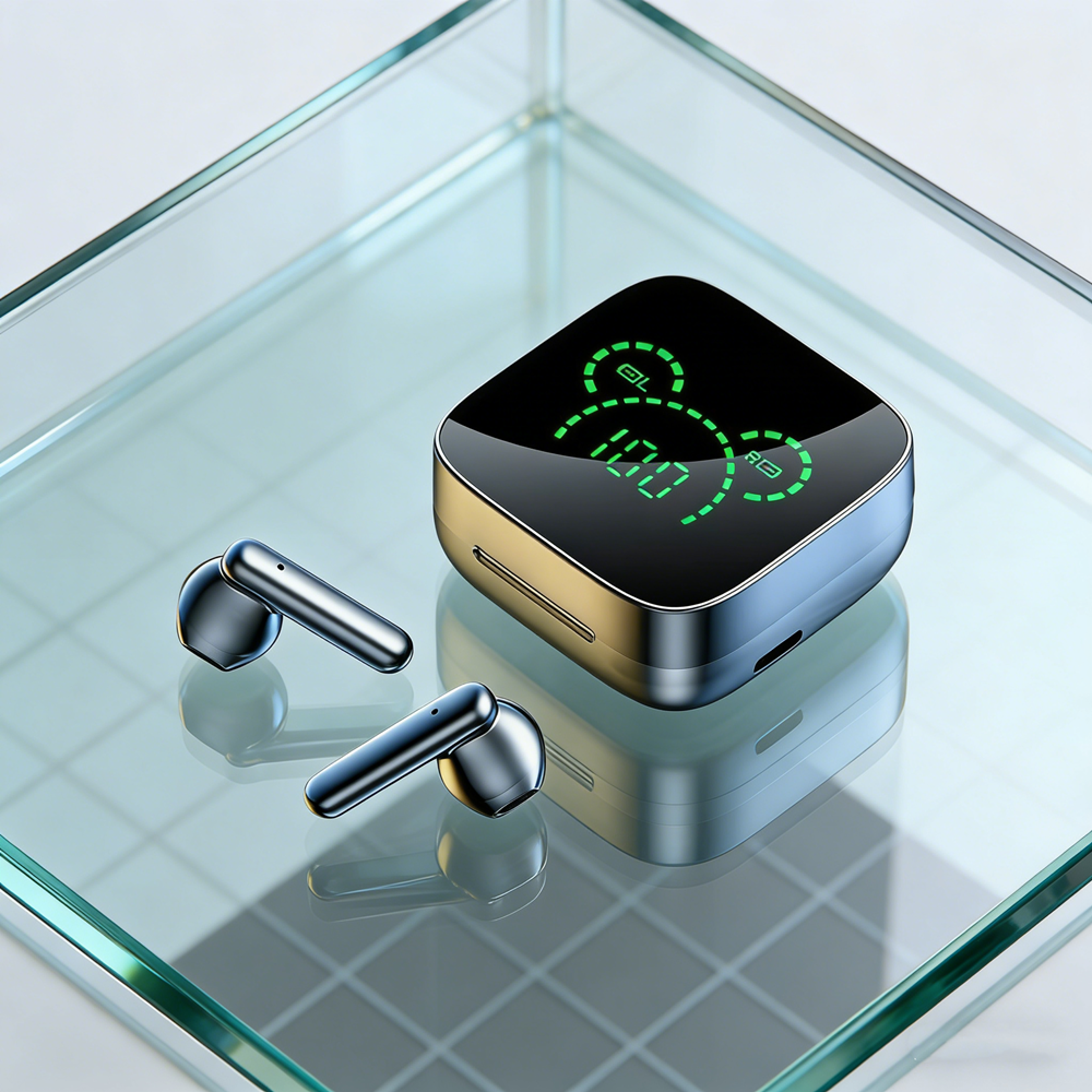 tws wireless bluetooth earphones sport earbuds with touch control stereo sound and led charging display