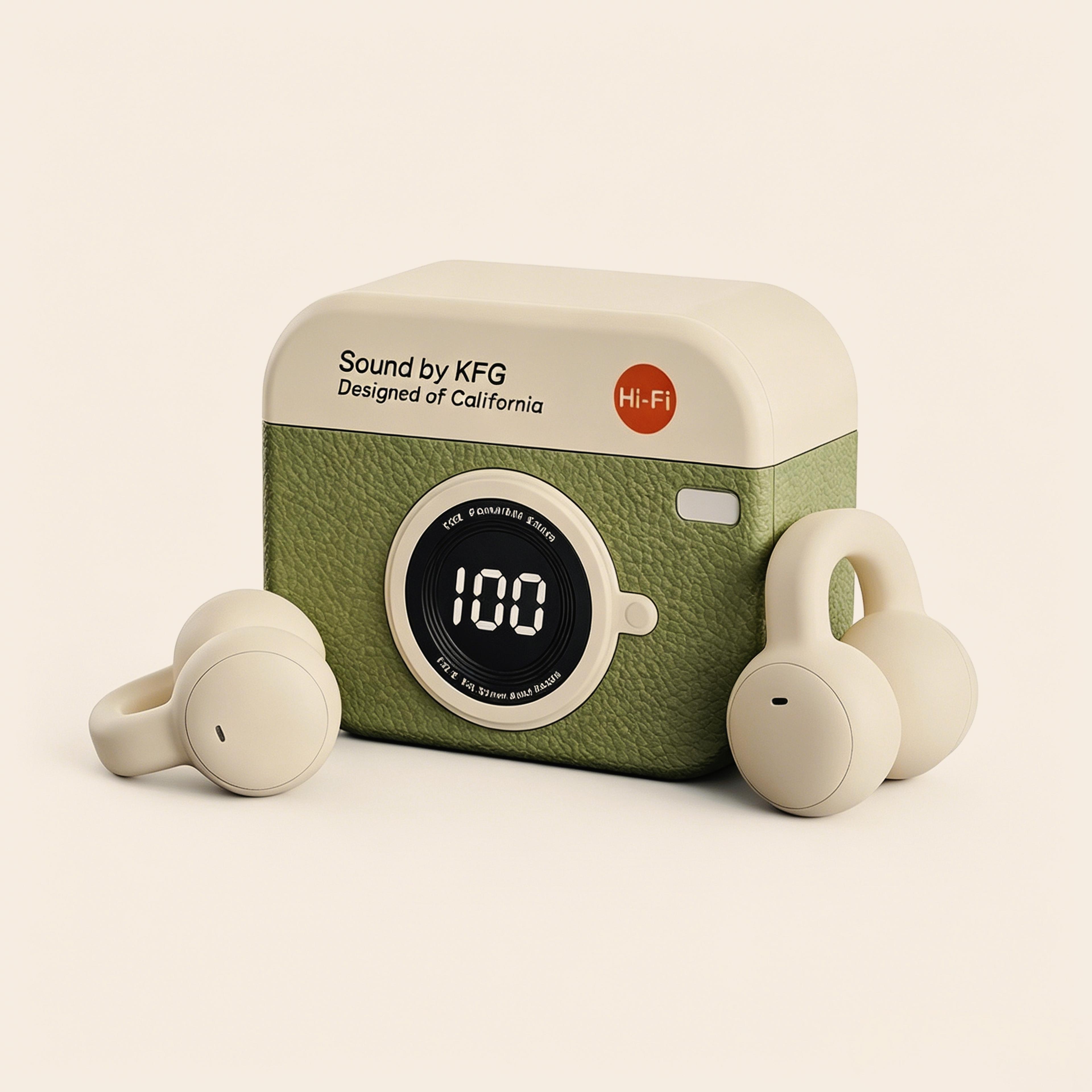 portable wireless bluetooth clip ear earphones with noise canceling for sports gaming and music