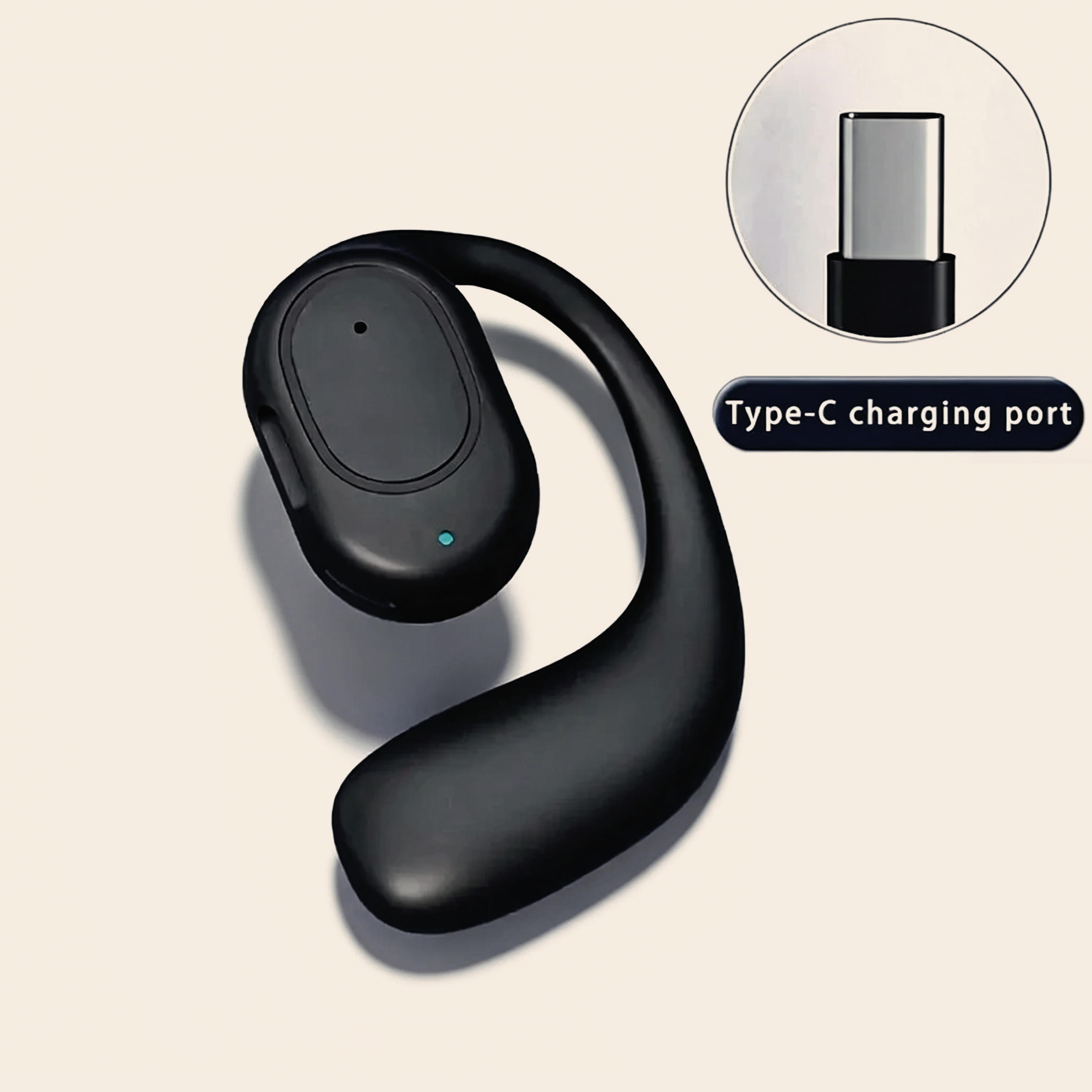 wireless bone conduction bluetooth headset with microphone noise canceling handsfree earphones for driving
