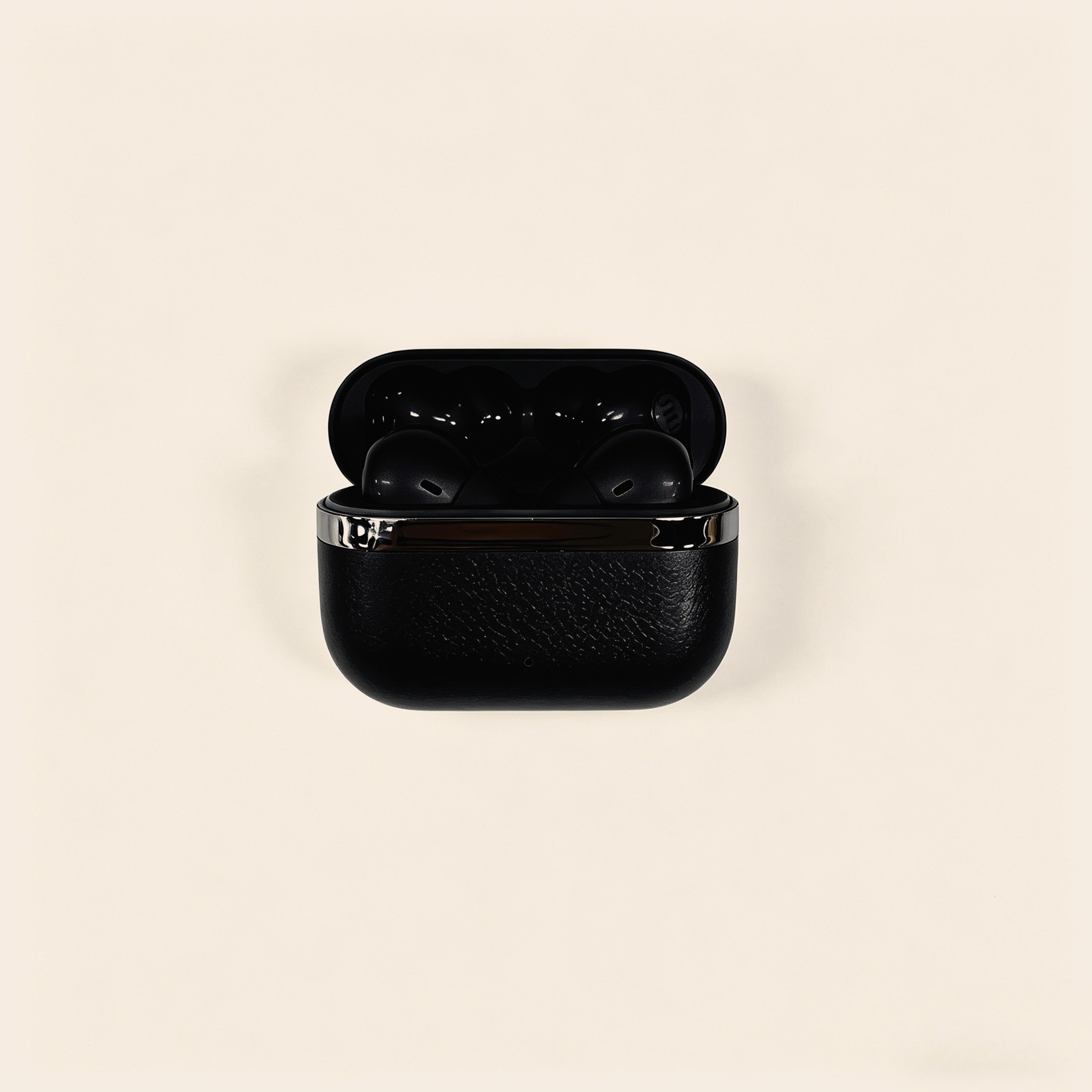leather feel true wireless bluetooth earphones with touch control and long battery life