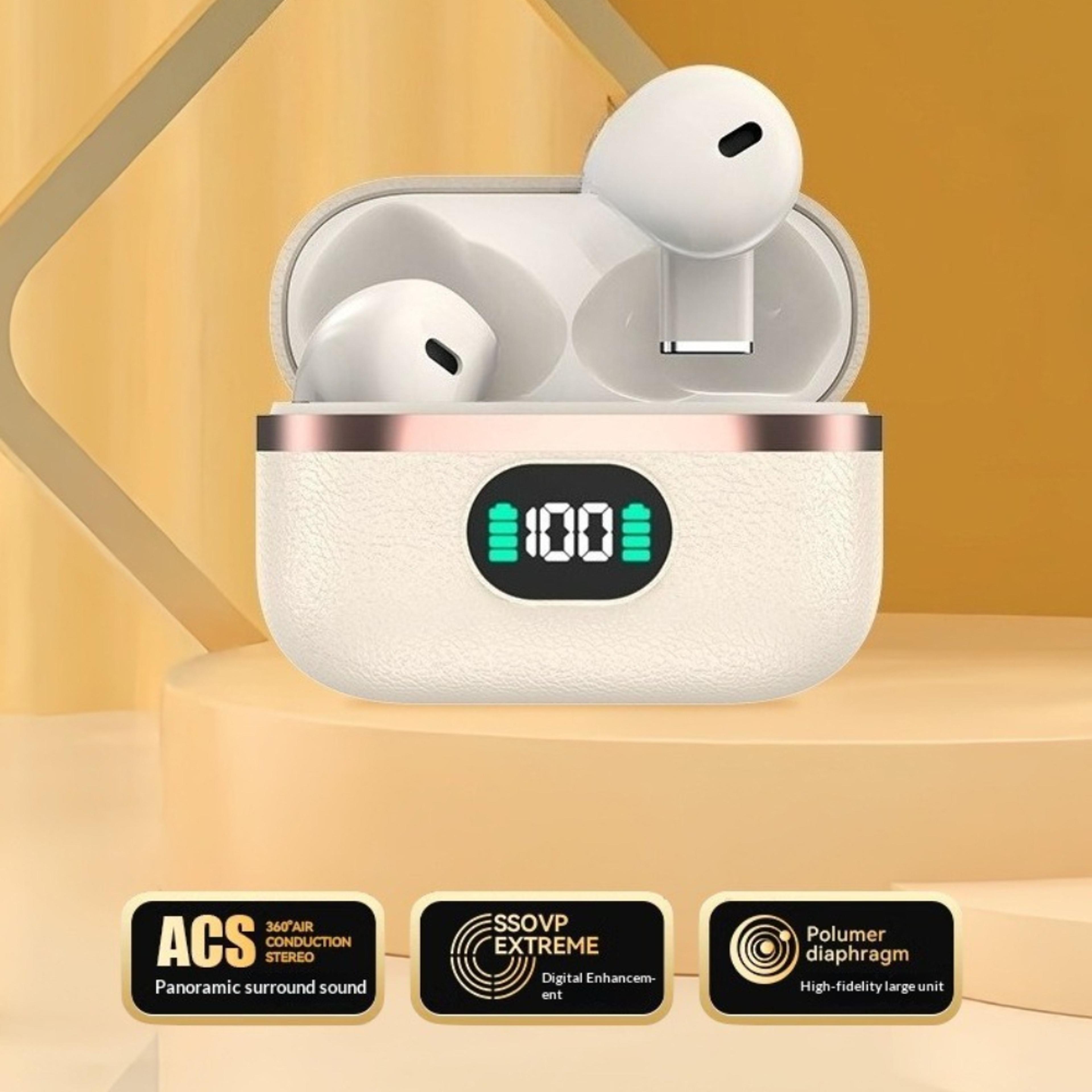 wireless earbuds bluetooth headphones with battery display semi in ear design