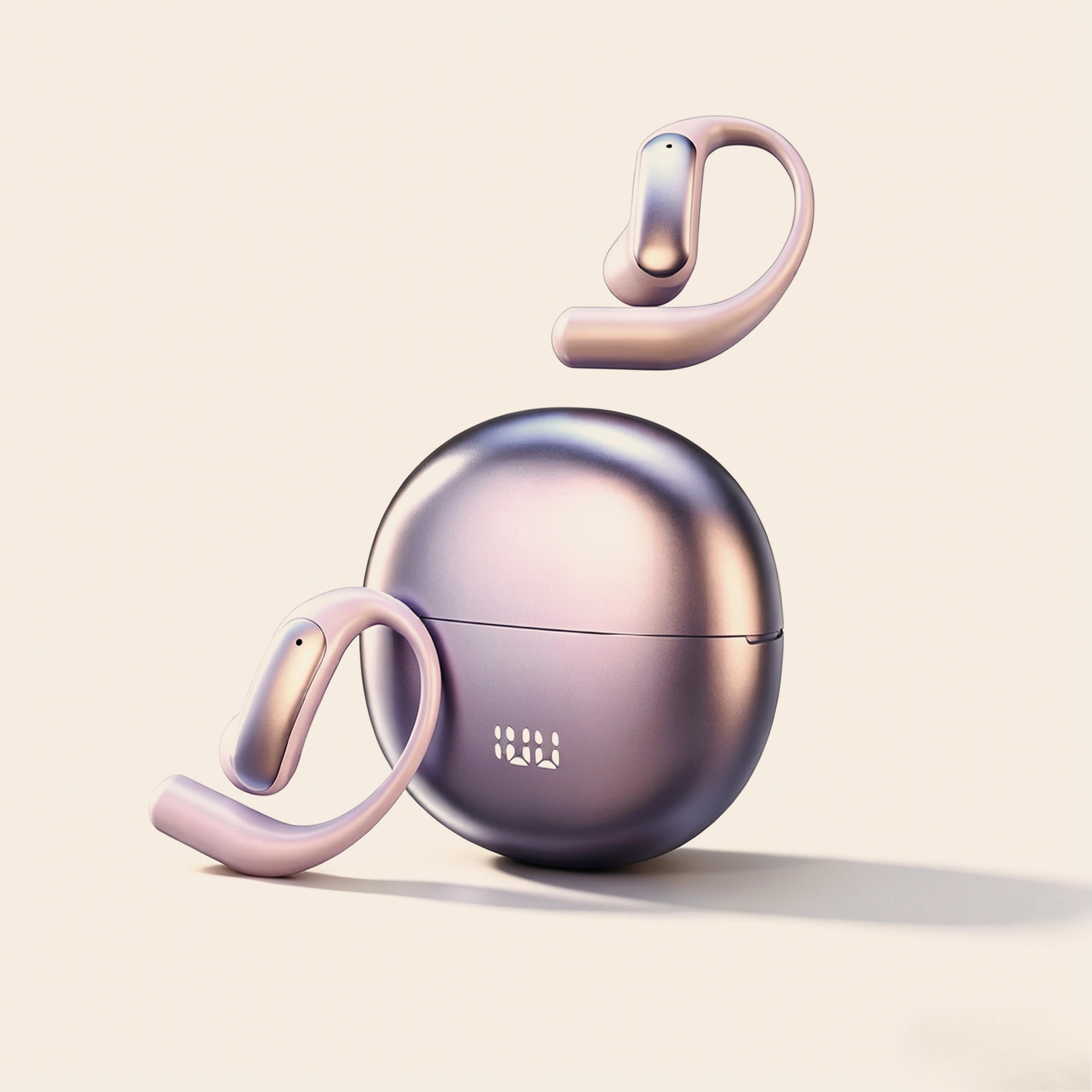 open ear hook wireless earbuds bluetooth headphones with smart digital display