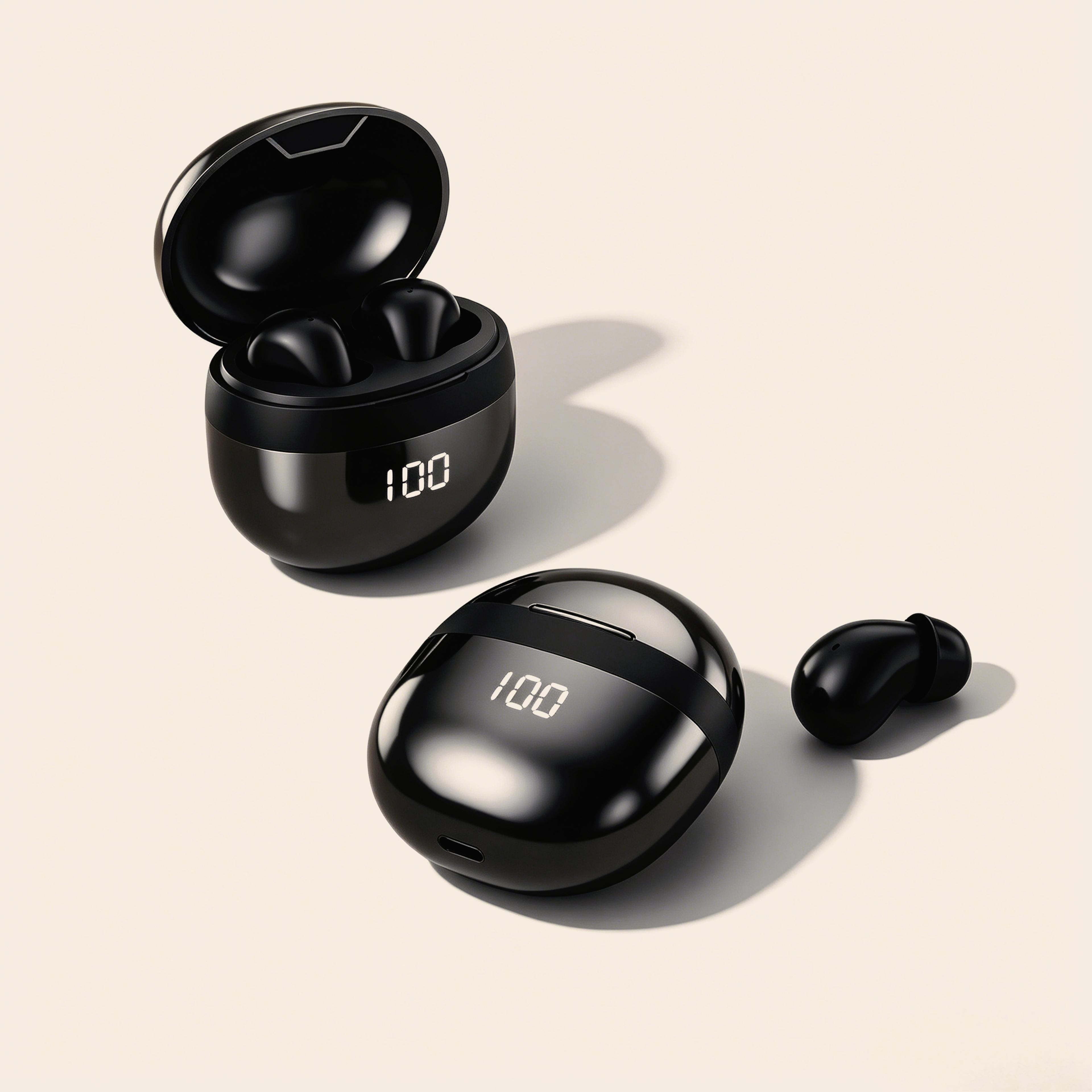 bluetooth wireless sport earbuds waterproof in ear headphones with tumbler design microphone