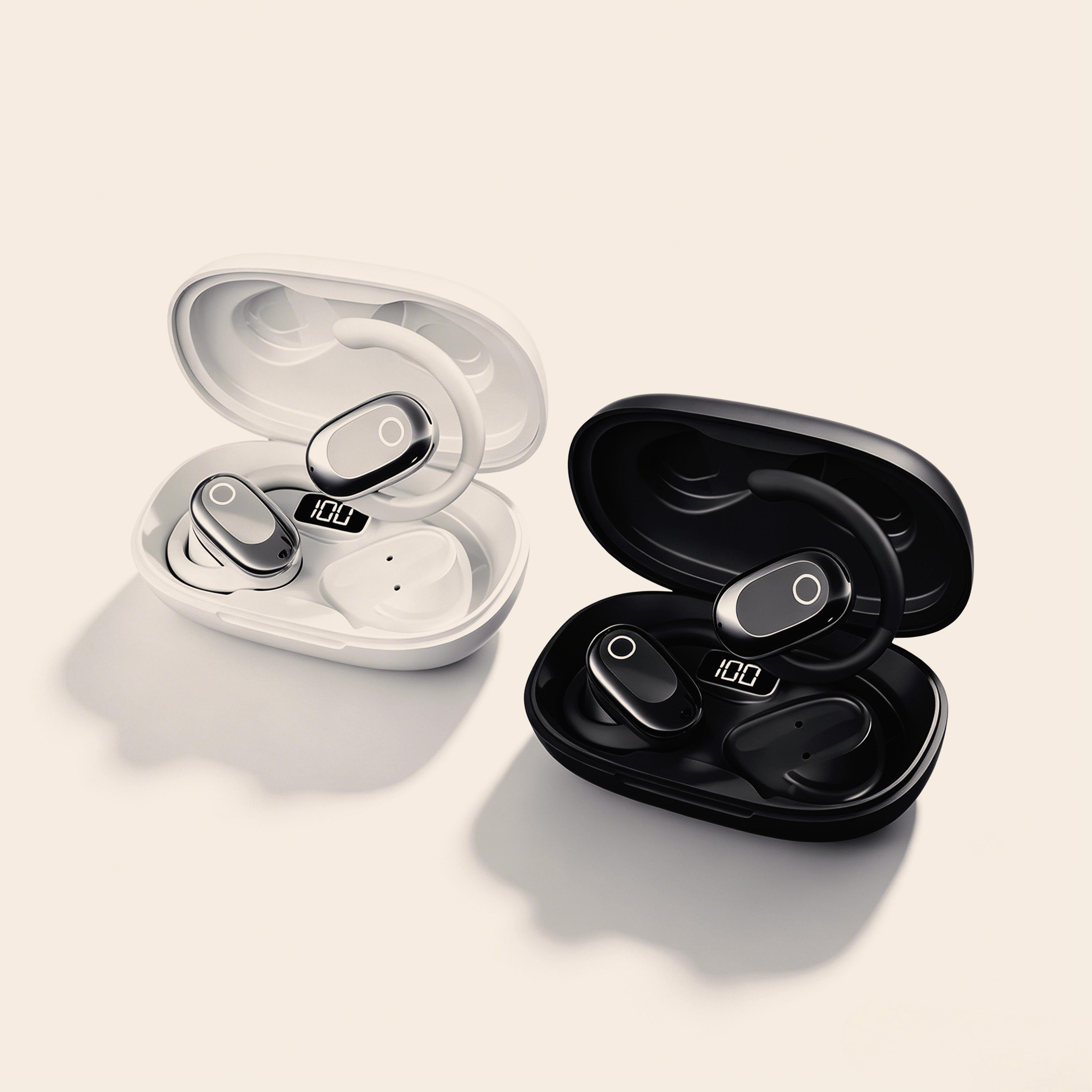 open ear bluetooth headphones ows rotatable wireless earbuds with microphone for sports daily use