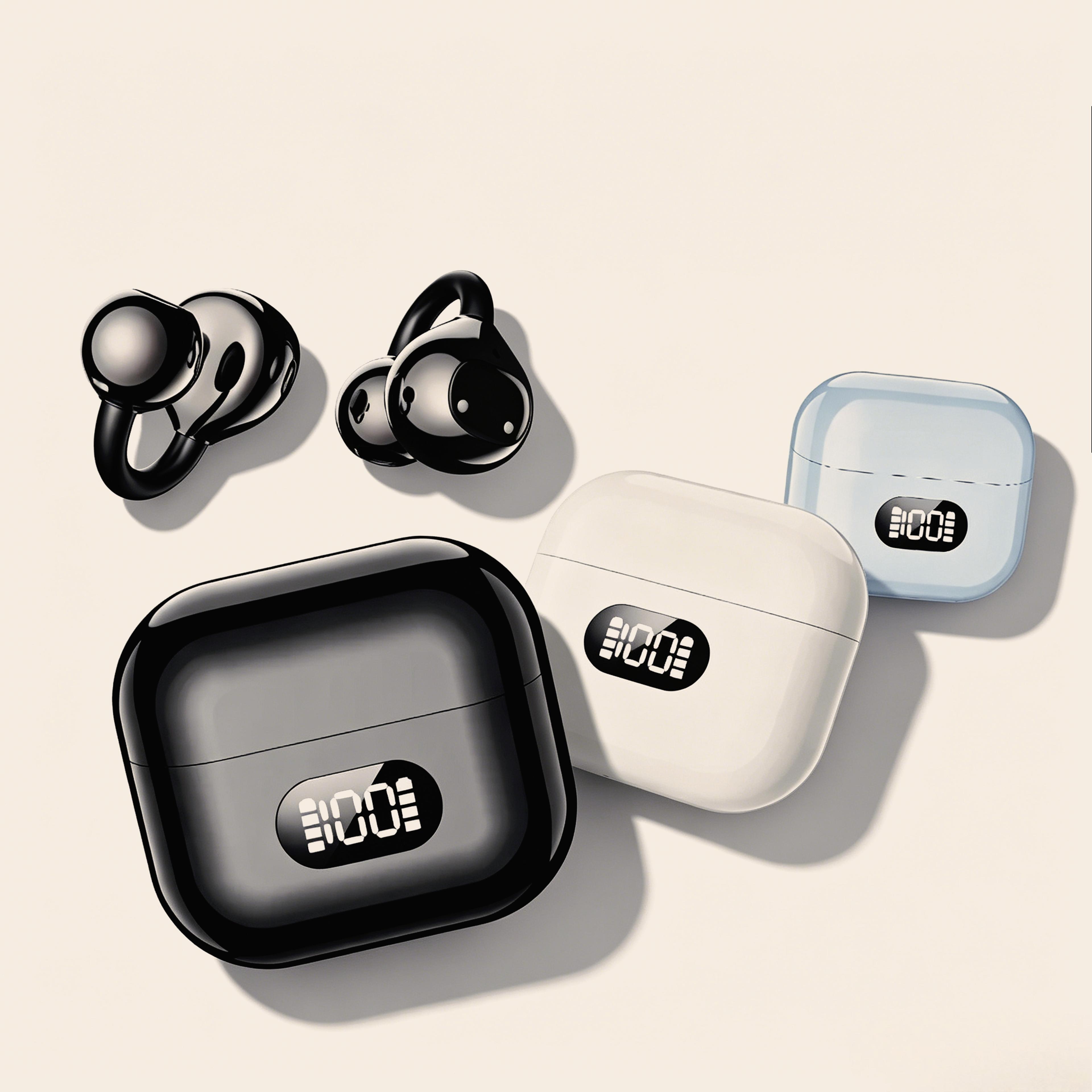 open ear bluetooth earphones wireless touch control earbuds for sports music and everyday comfort