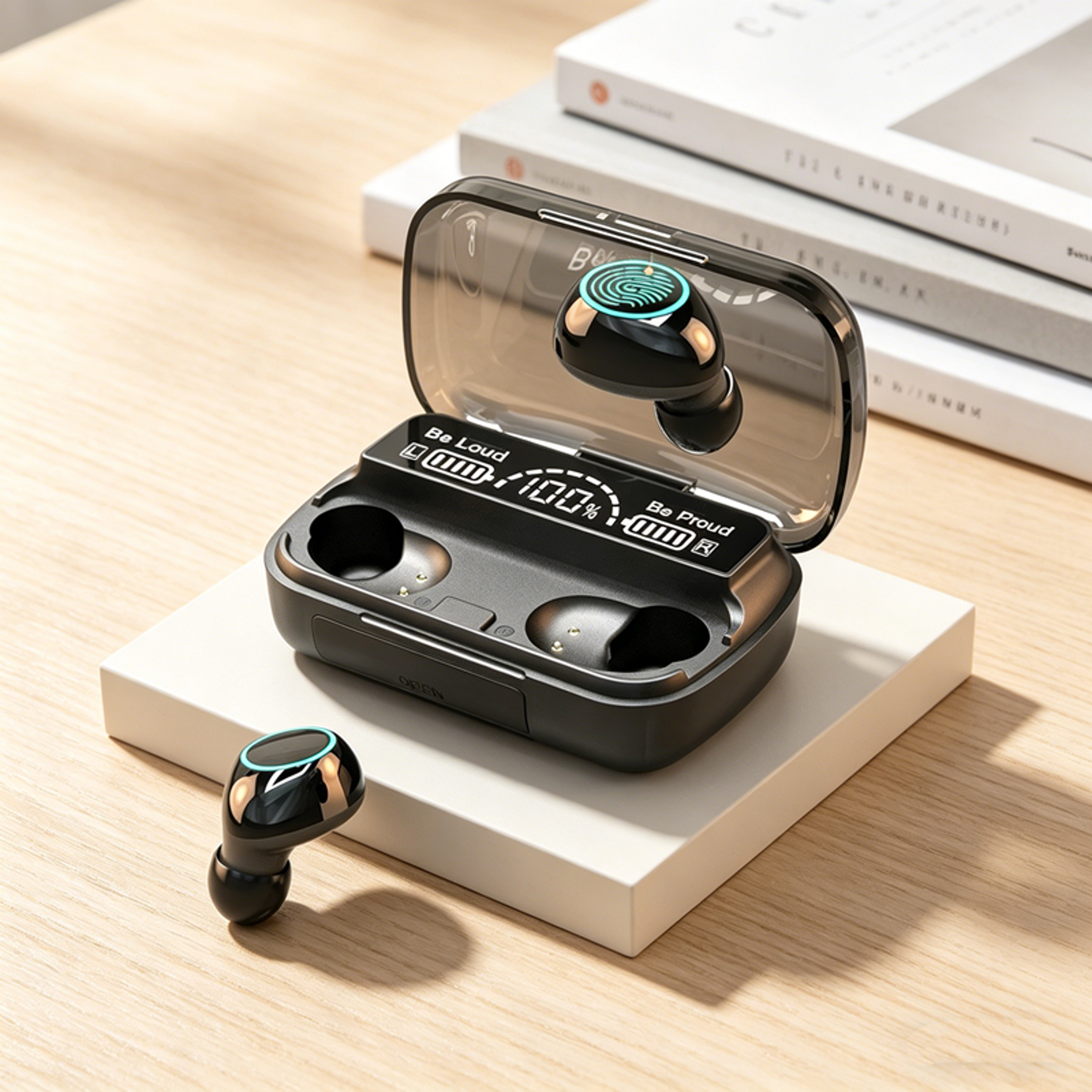 wireless bluetooth earbuds with noise reduction waterproof sports earphones