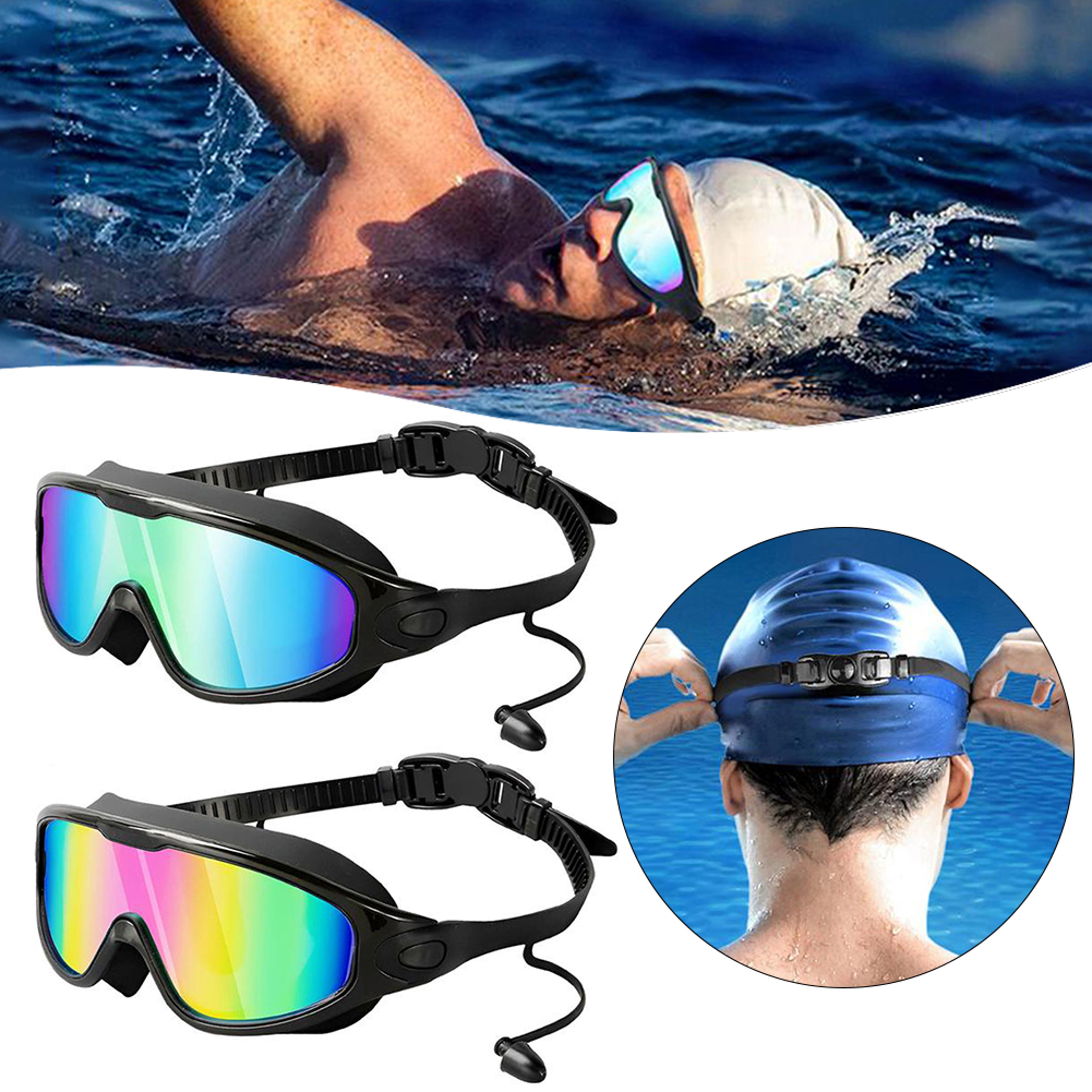 adult uv protection swim goggles large frame anti fog swimming glasses