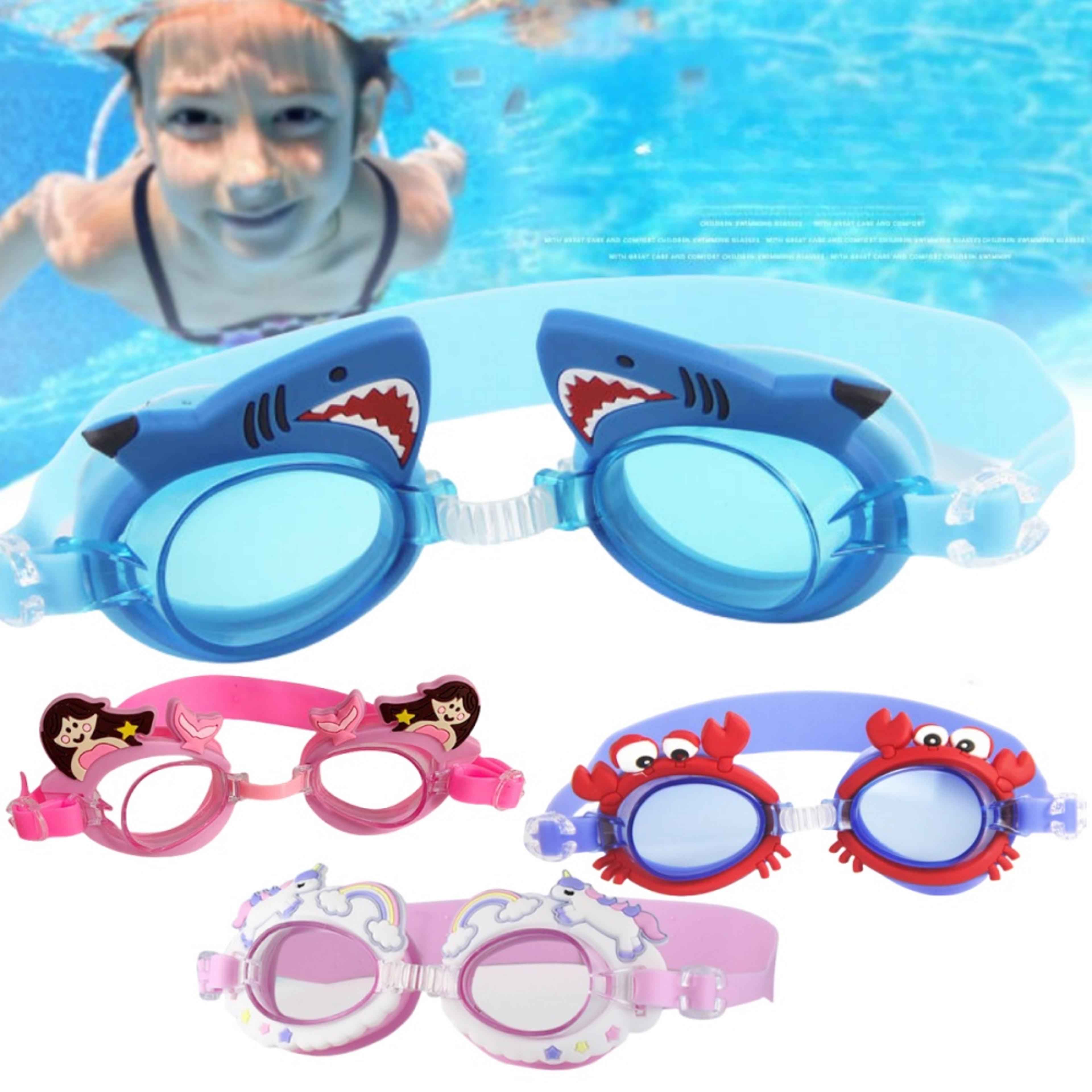 kids swimming goggles anti fog silicone cartoon swim glasses for children