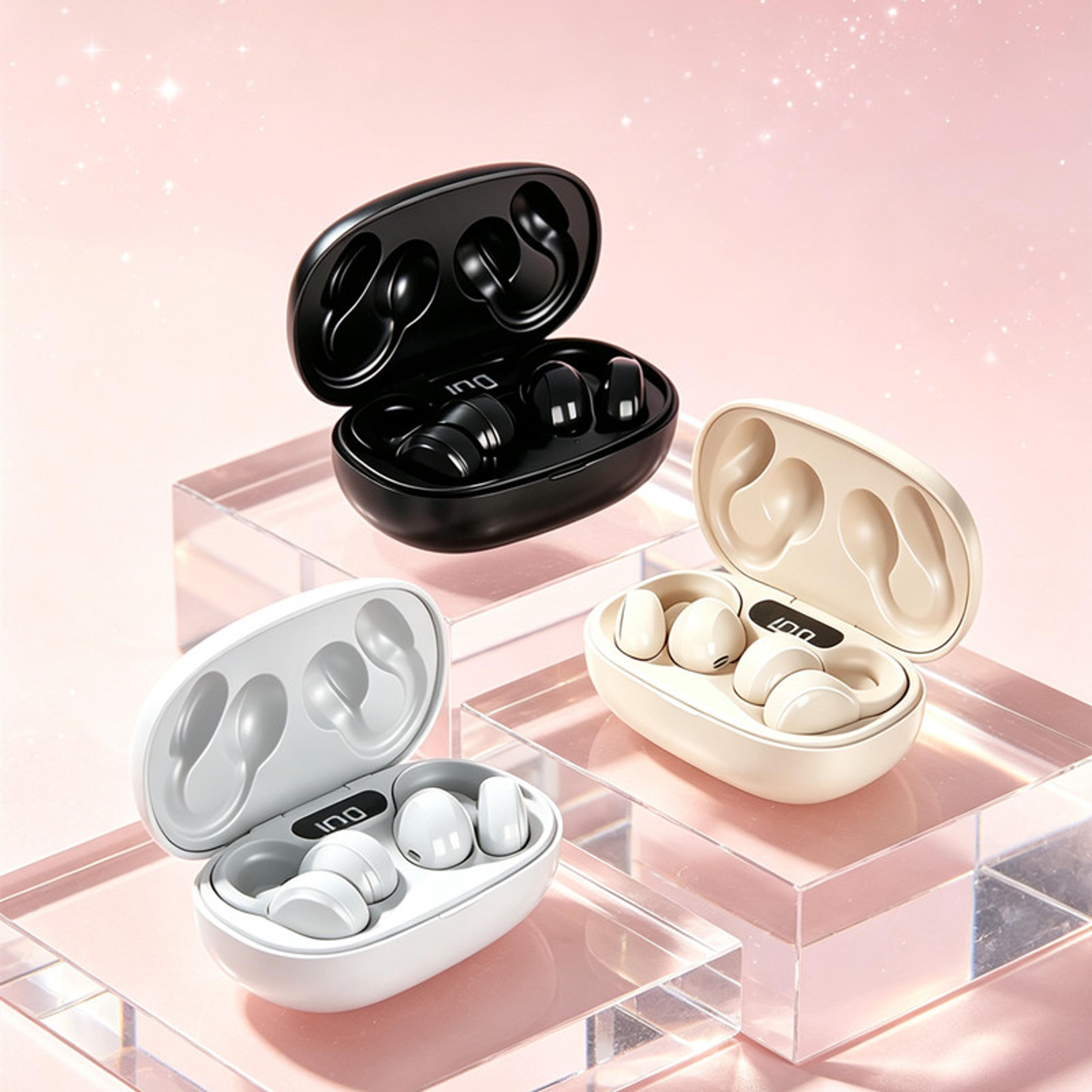 wireless bluetooth earbuds with noise reduction and led display touch control