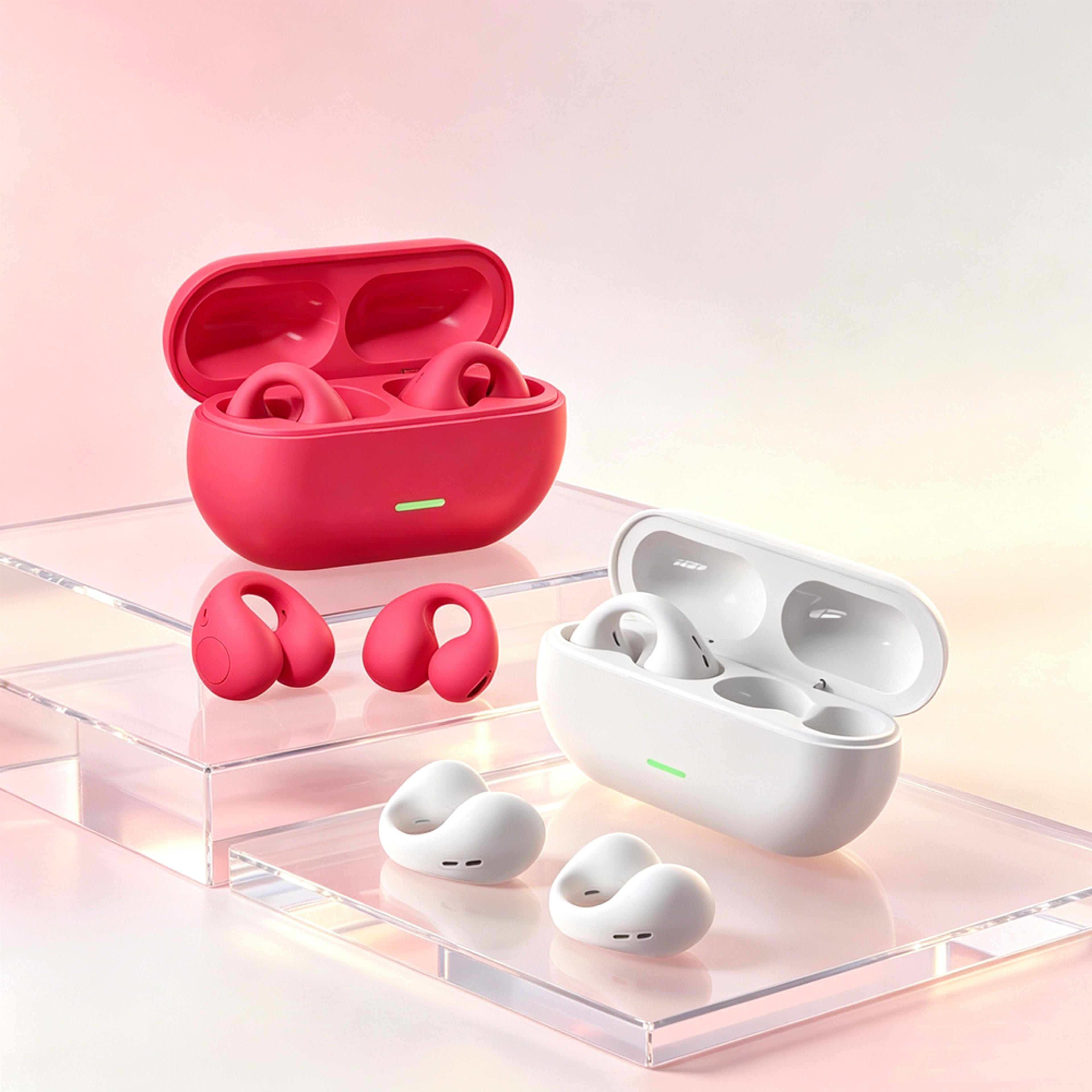 open ear clip earbuds wireless bluetooth headphones with enc mic