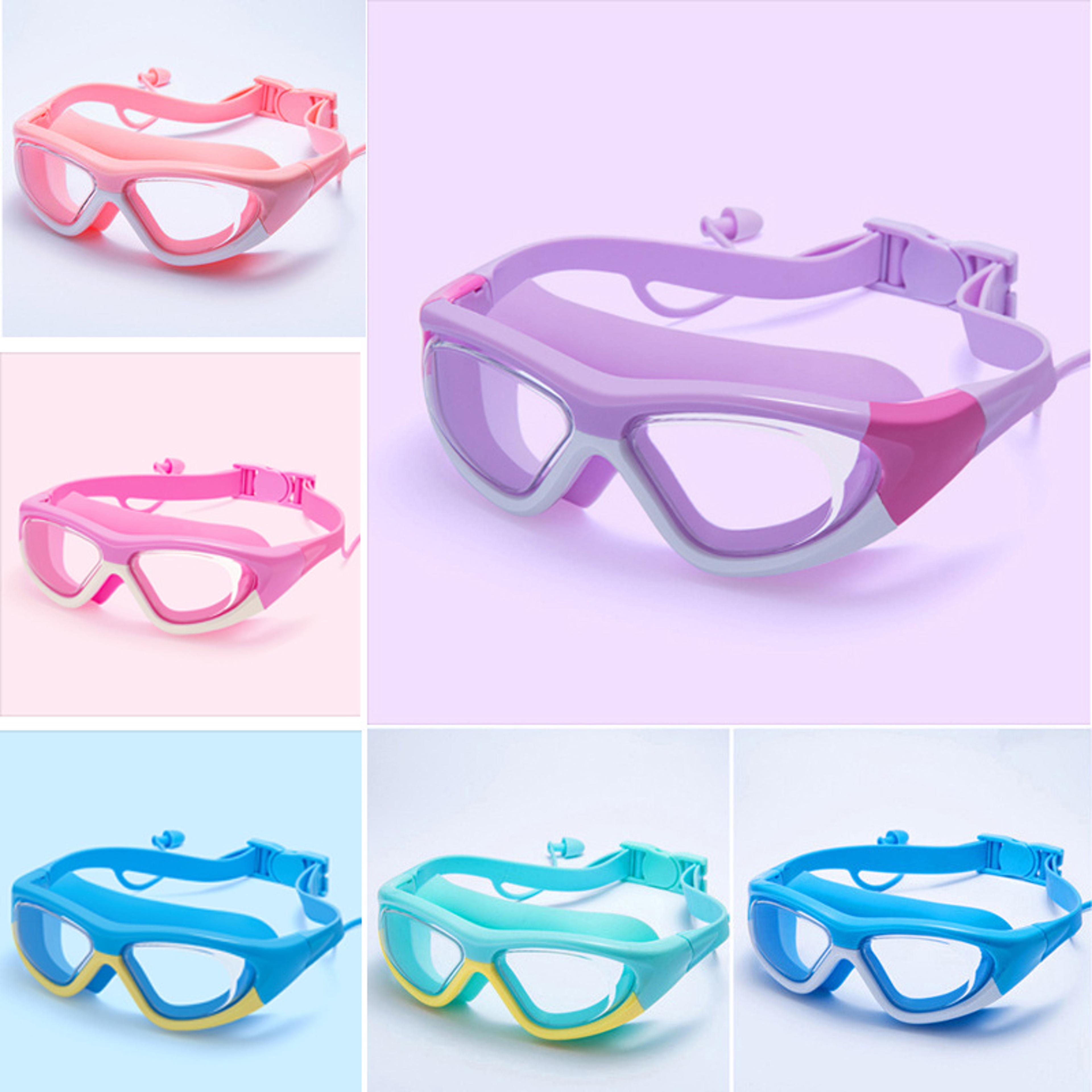 kids waterproof swimming goggles with anti fog wide view design