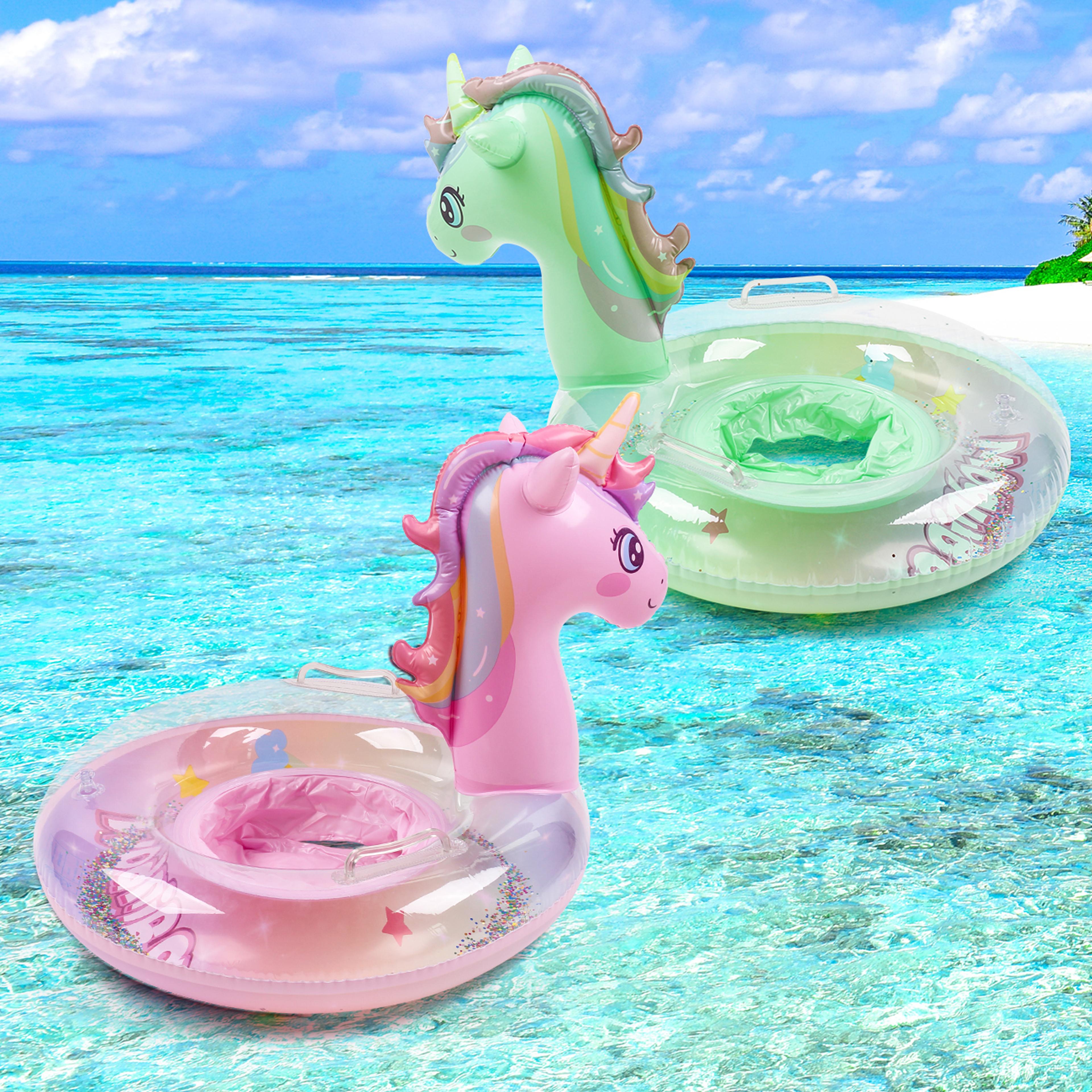 unicorn swim float for kids inflatable pool float ring for toddlers