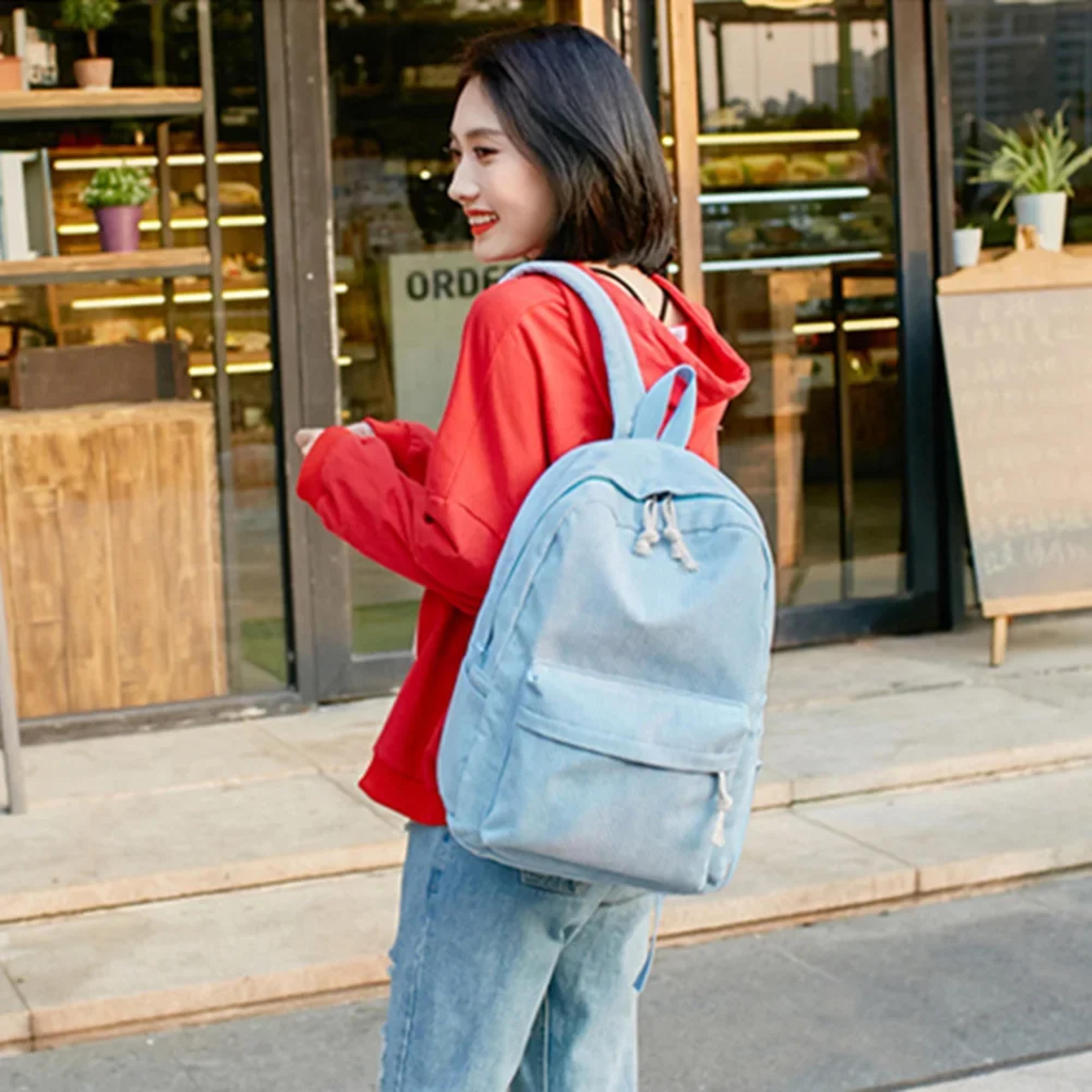 personalized corduroy student backpack classic anti theft school bag for teens