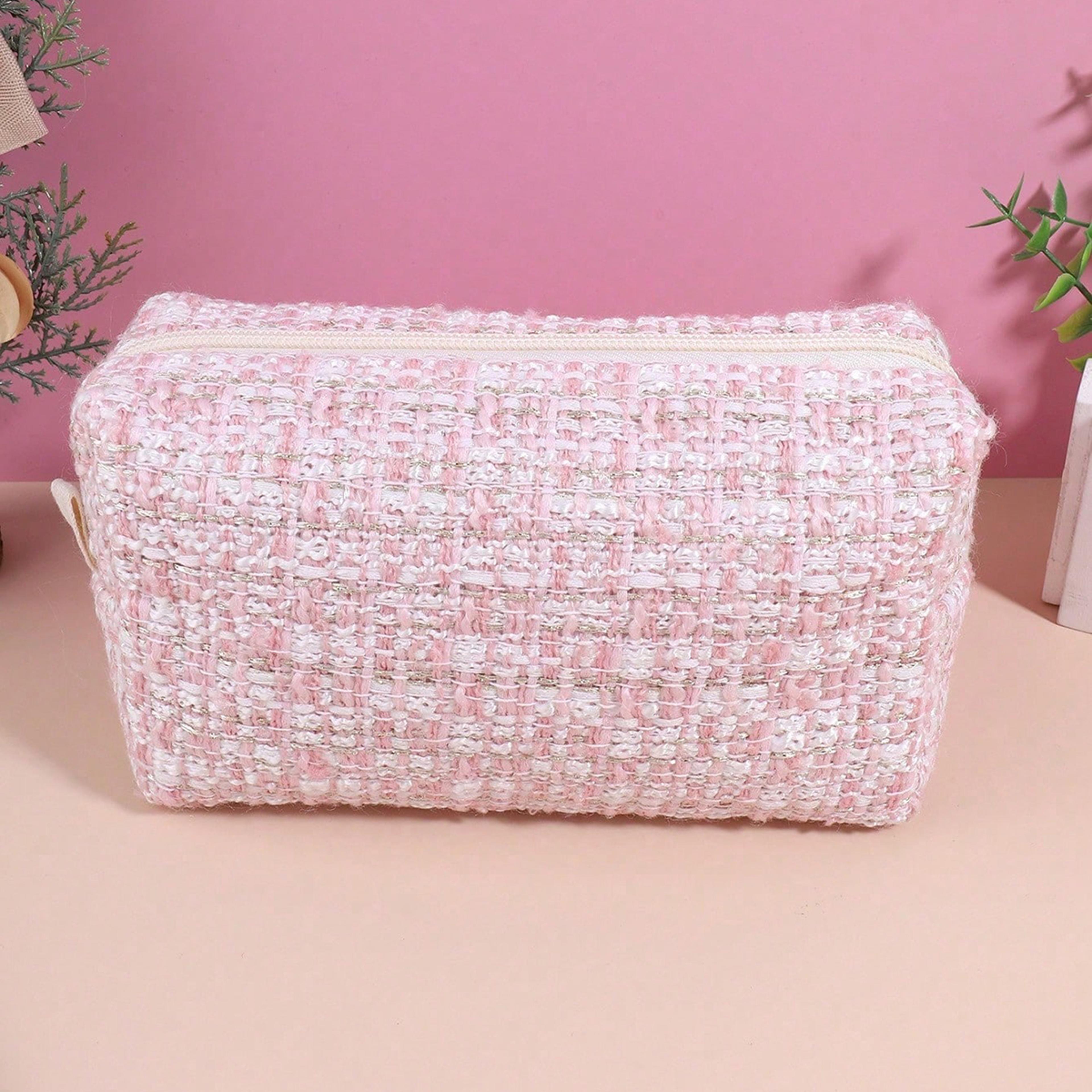 fresh plaid embroidered pencil case cute portable school supplies organizer