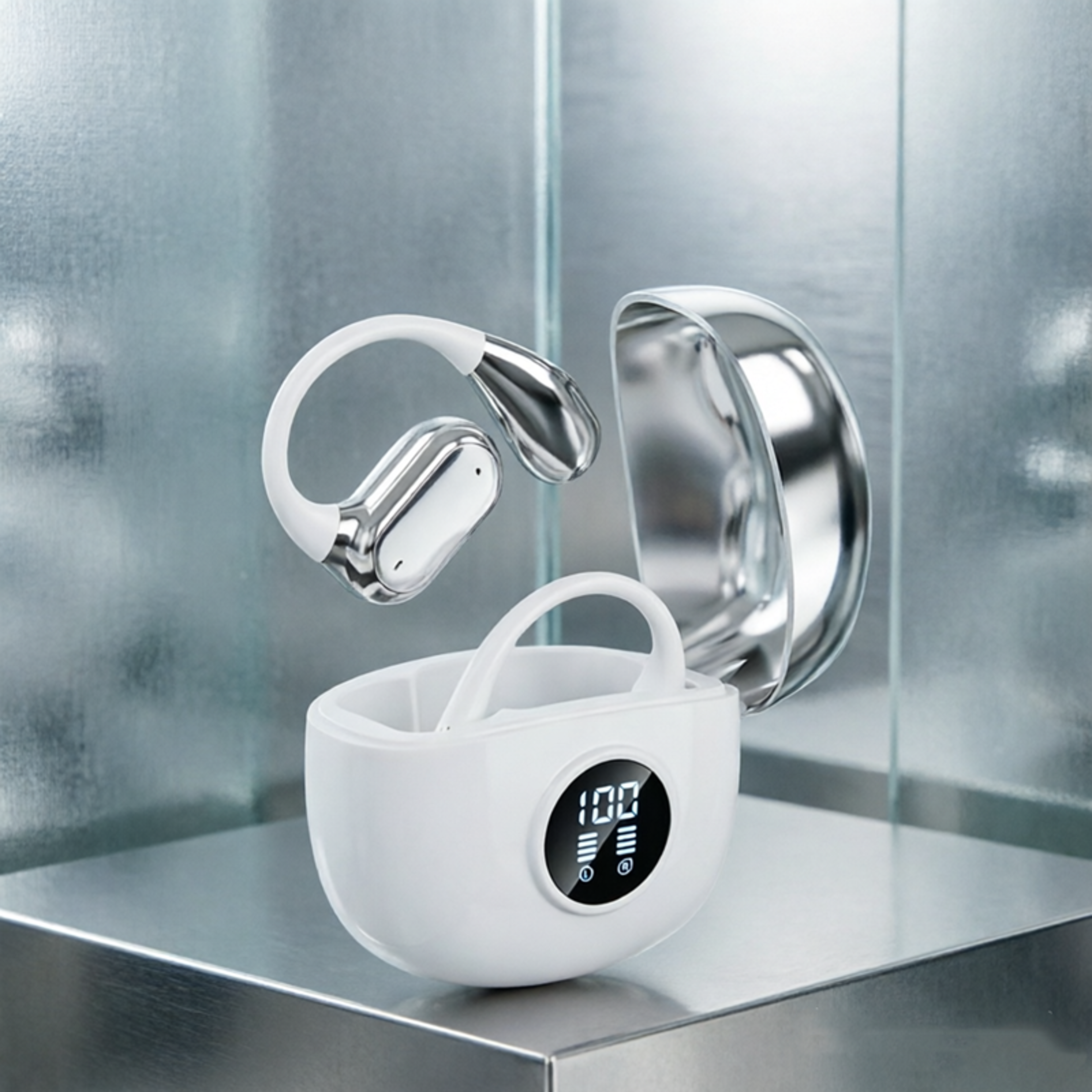 clip on wireless sports earbuds with deep bass bluetooth headphones