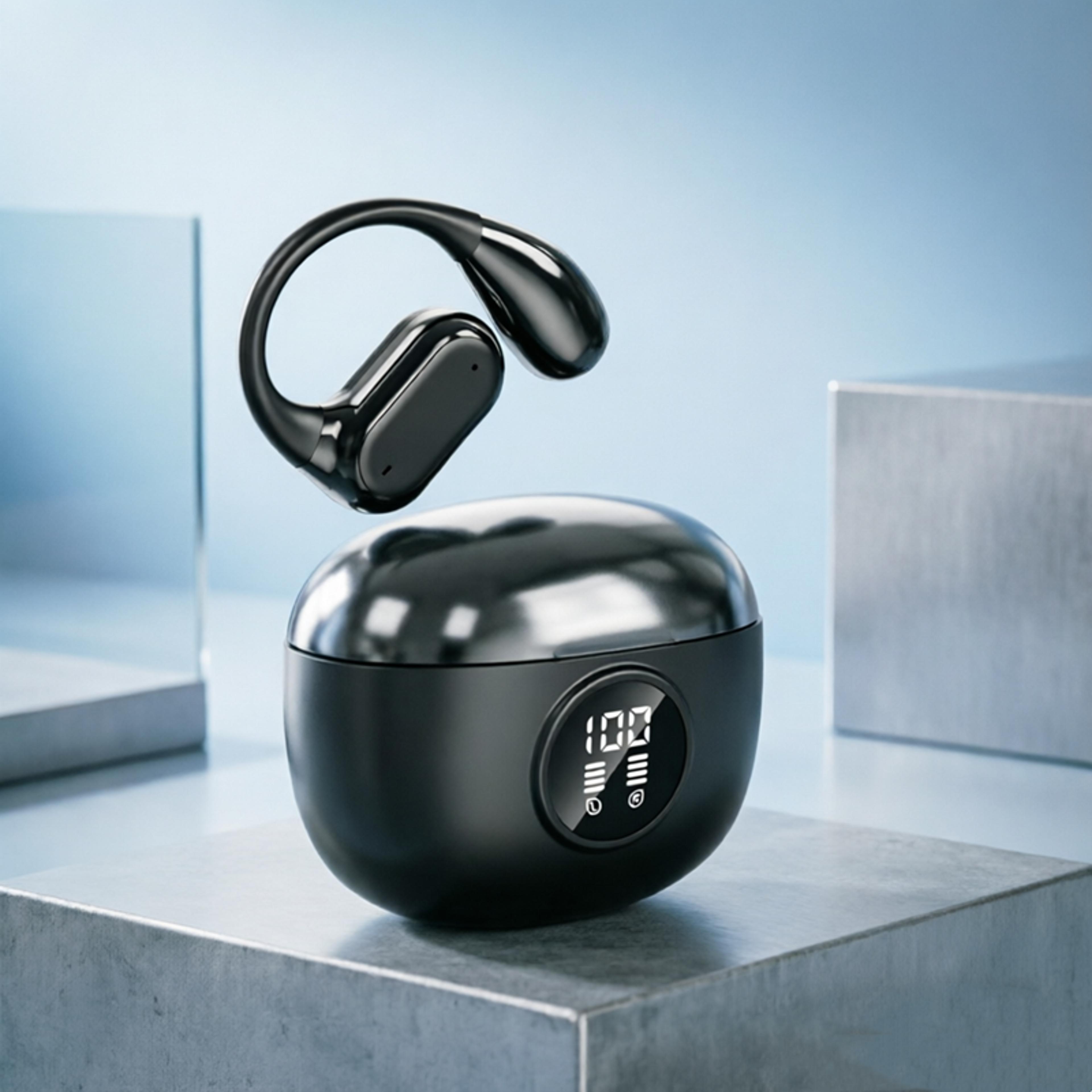 tws clip on sports headphones wireless earbuds with deep bass and comfortable open ear design