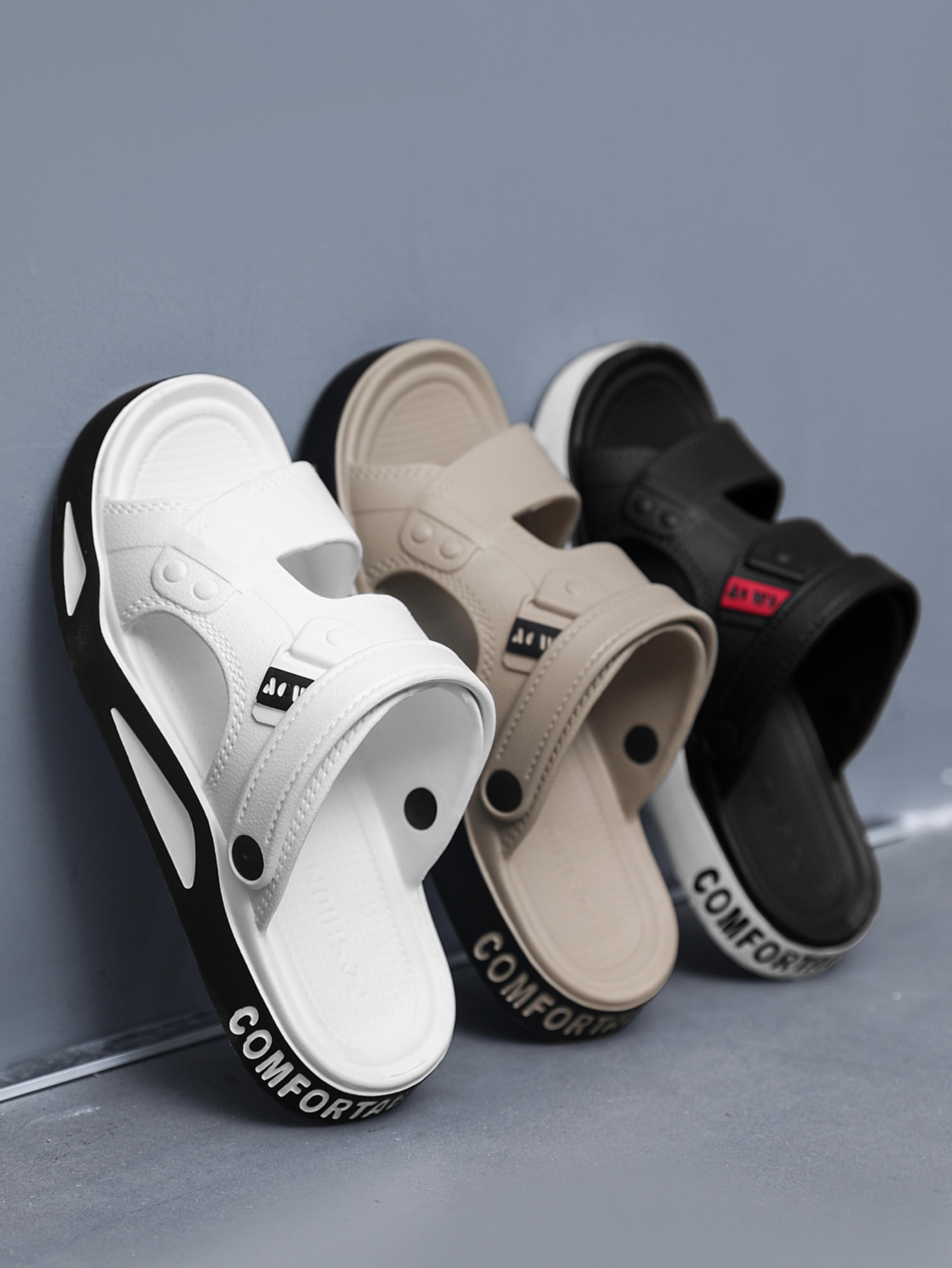 summer mens slippers, eva light sandals, thick-soled beach shoes, non-slip adult open-toe sandals for outdoor wear